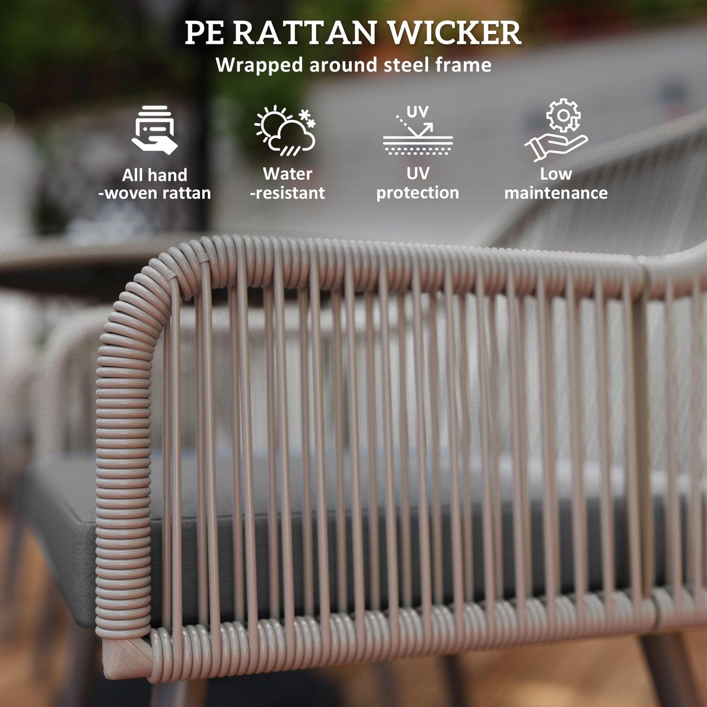4 Seater Rattan Dining Set