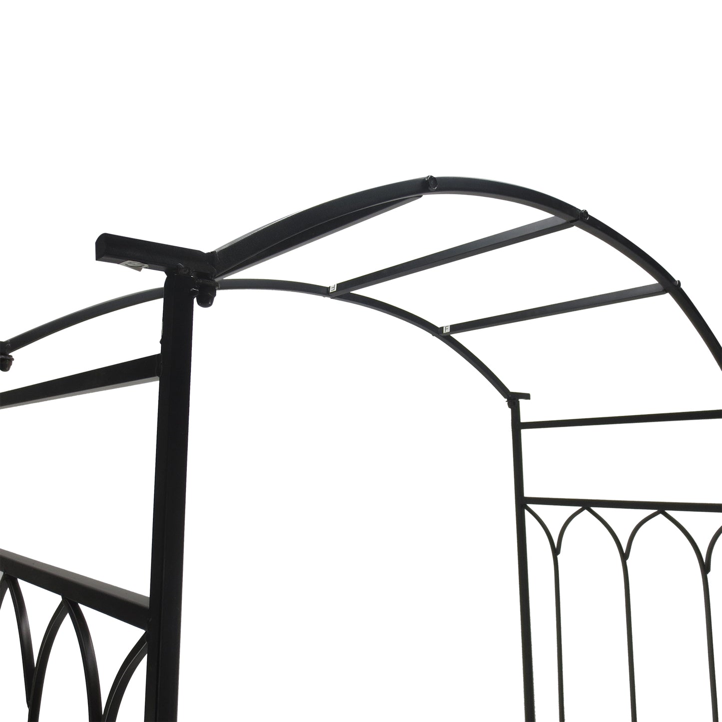 Garden Metal Frame Bench W/Arch for Various Climbing Plant
