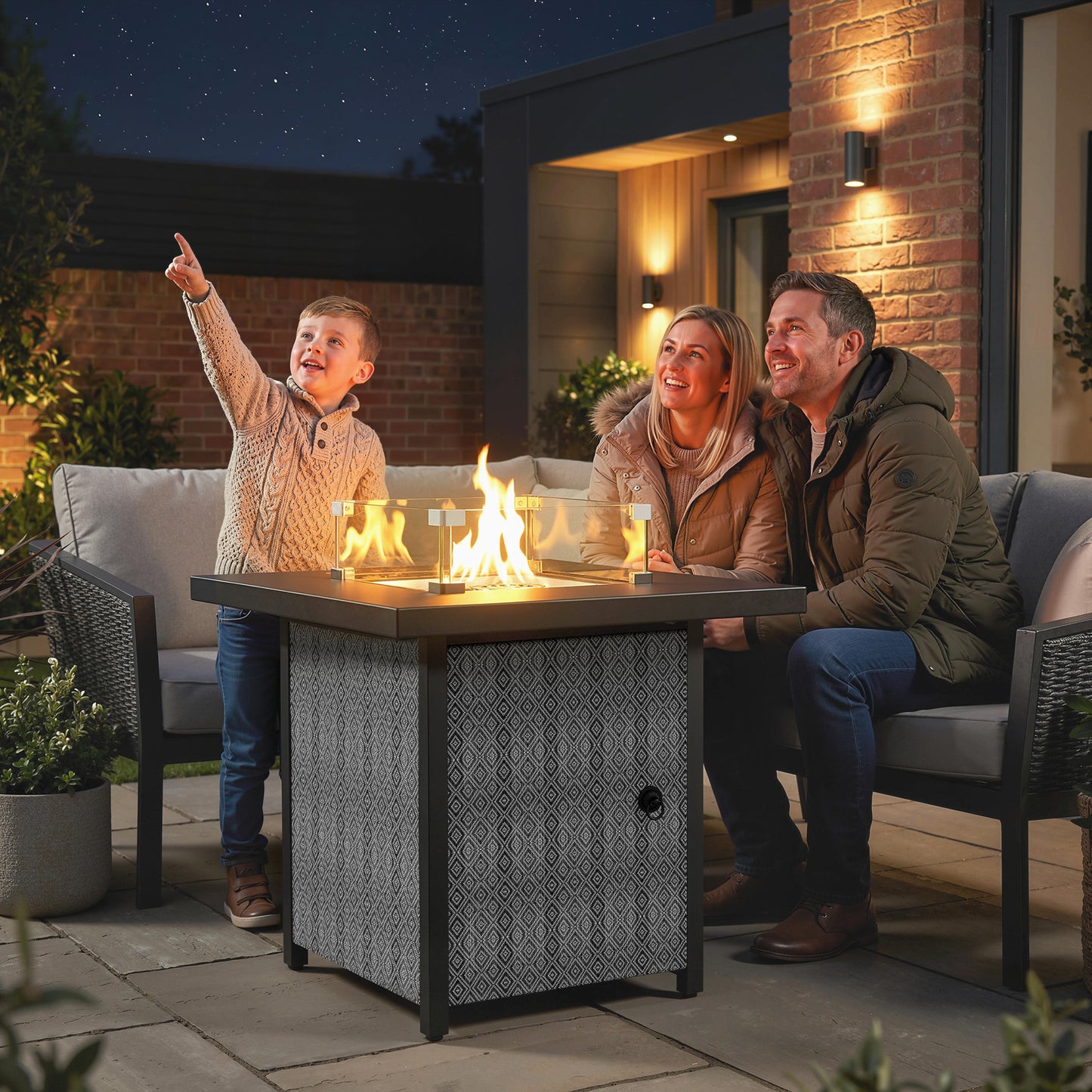Propane Gas Fire Pit Table for Garden