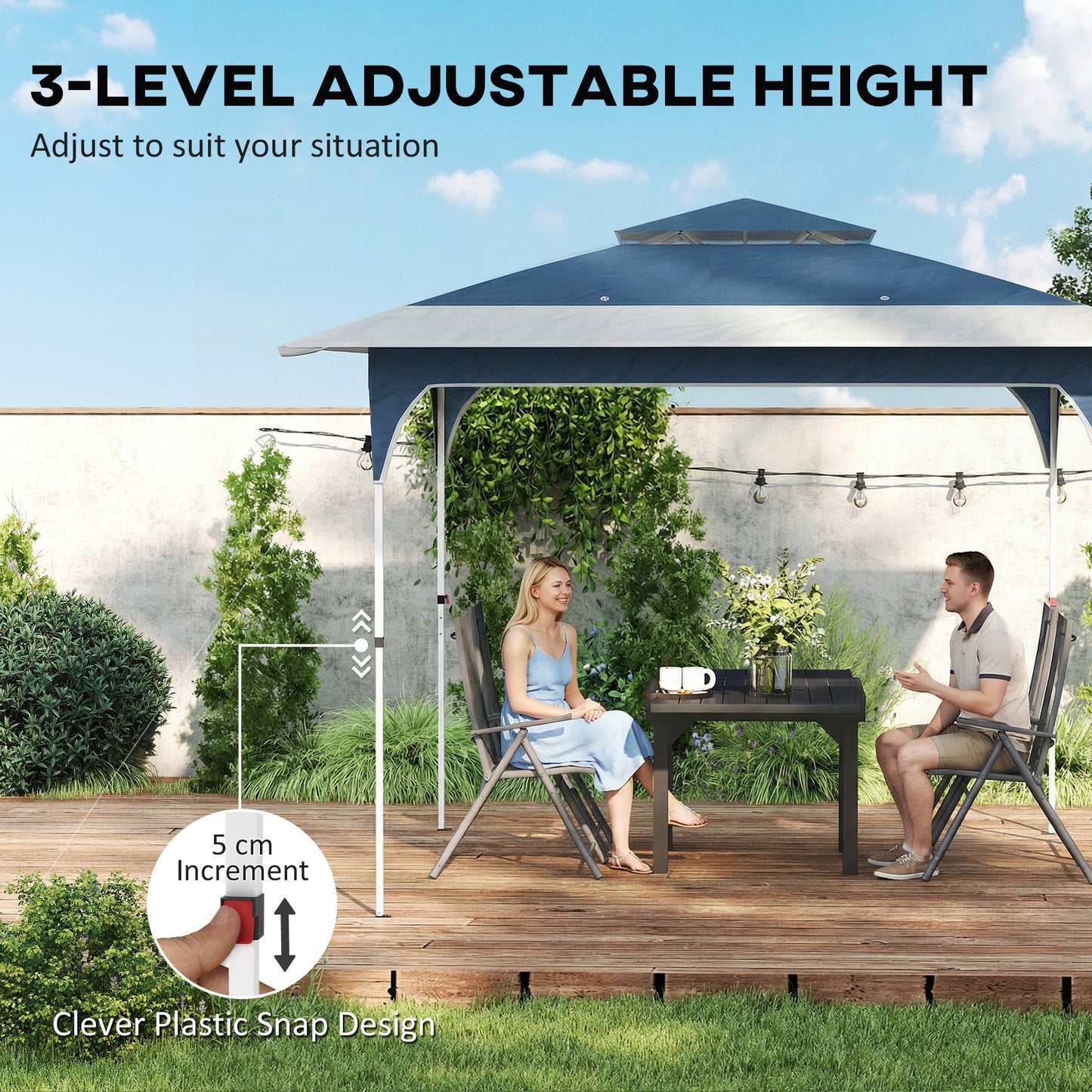 3.5 x 3.5 m Pop Up Gazebo with One-Push Setup