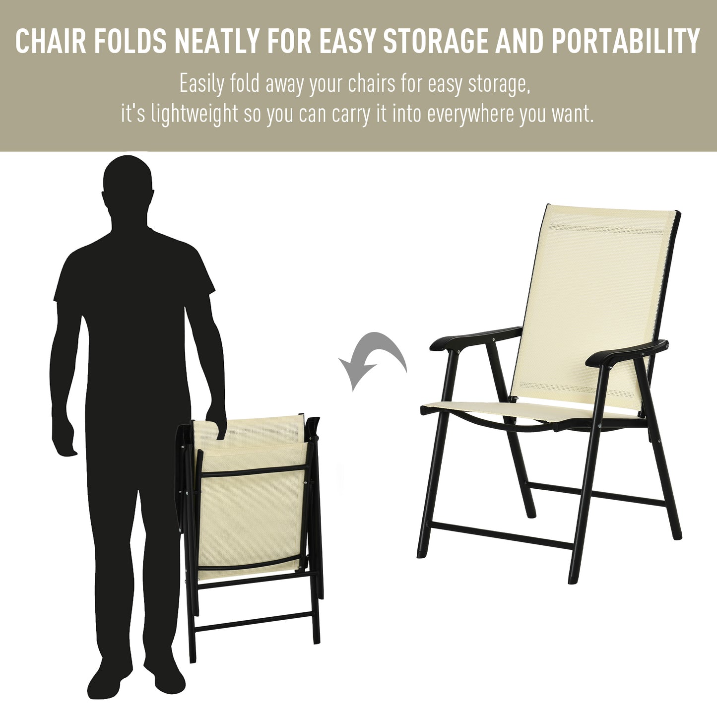 Set of Four Folding Garden Chairs
