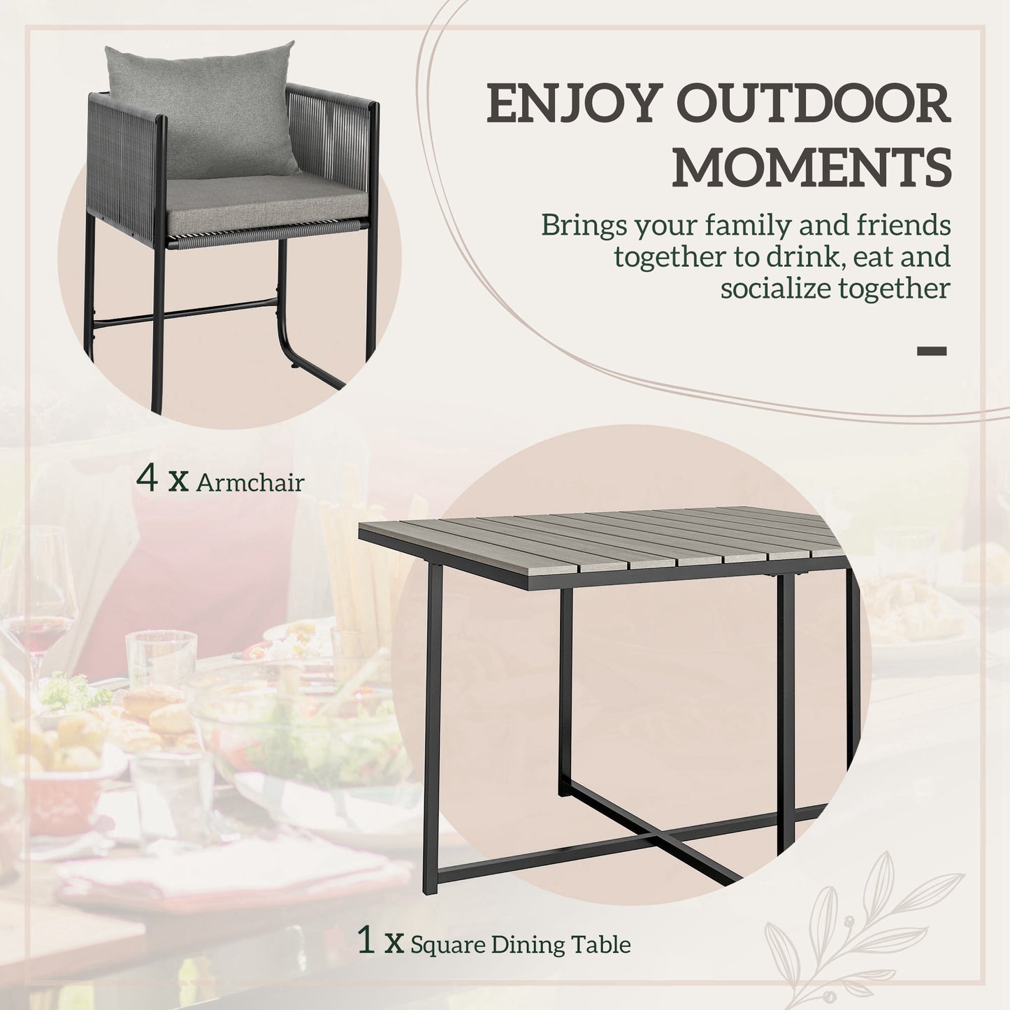 4 Seater Rattan Cube Garden Furniture Set