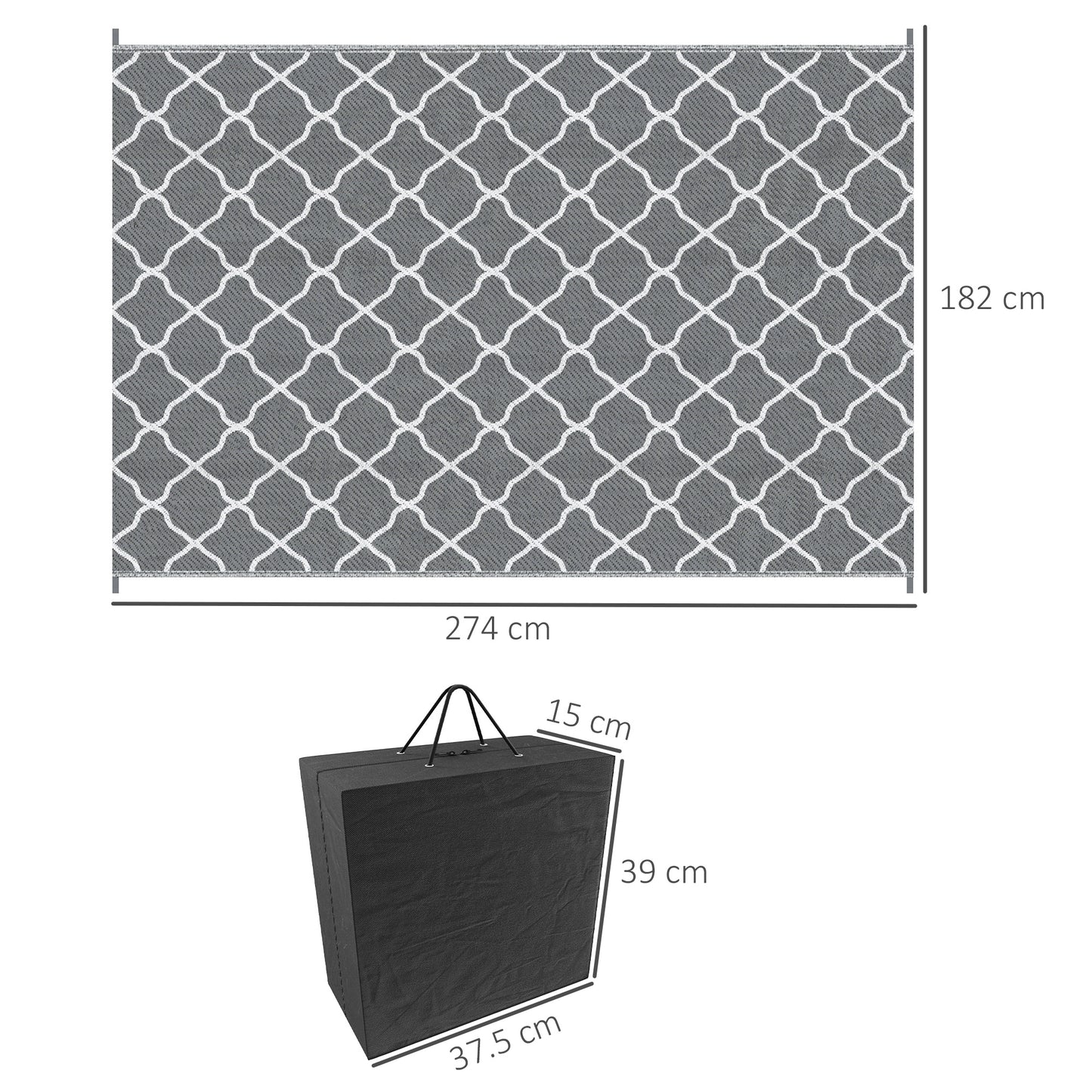Reversible Outdoor Rug with Carry Bag