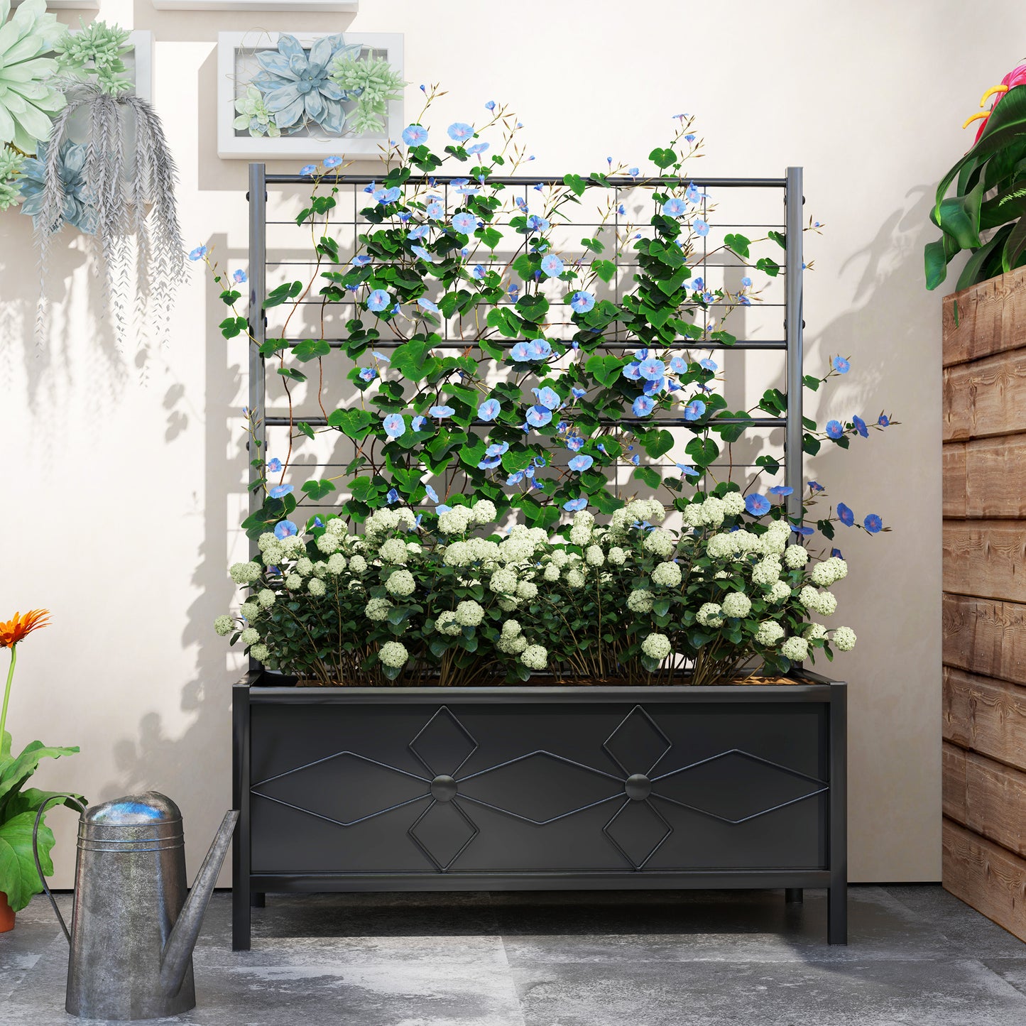 Raised Bed for Garden with Trellis