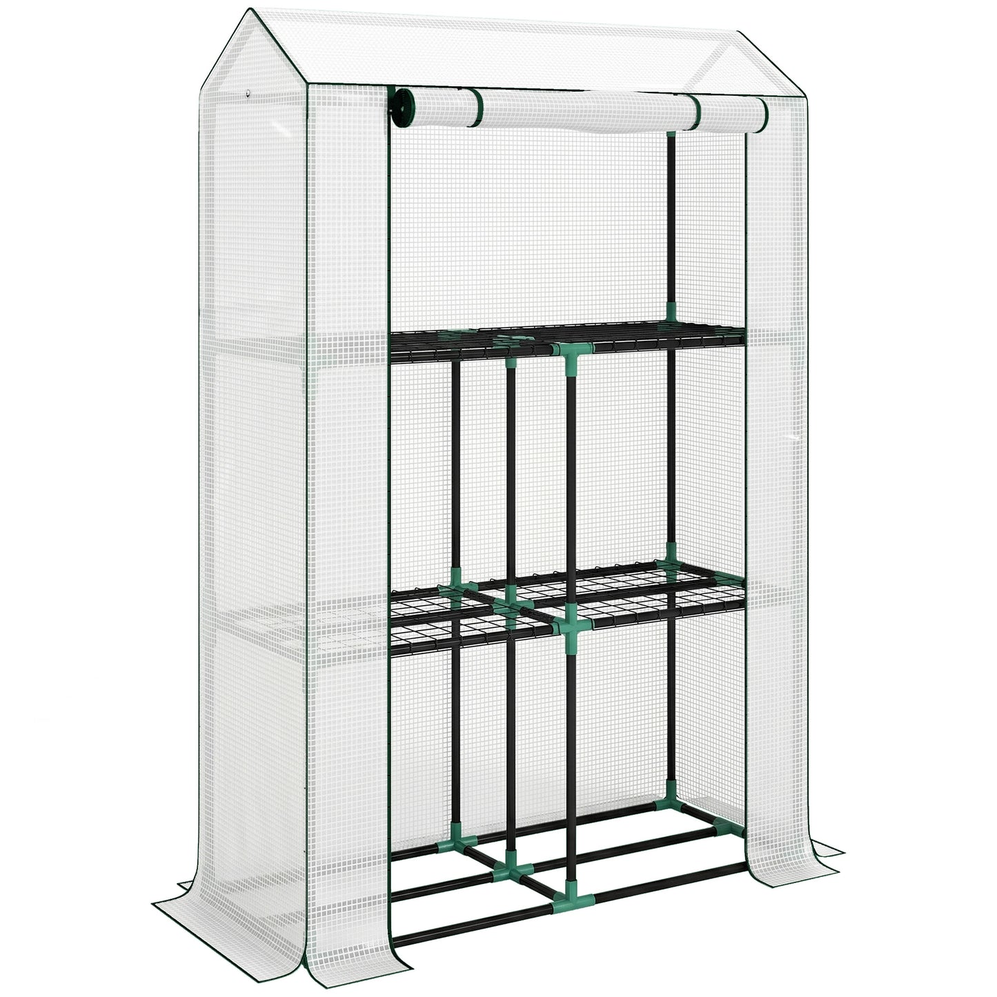 40 x 100cm Three Shelf Steel Frame Greenhouse