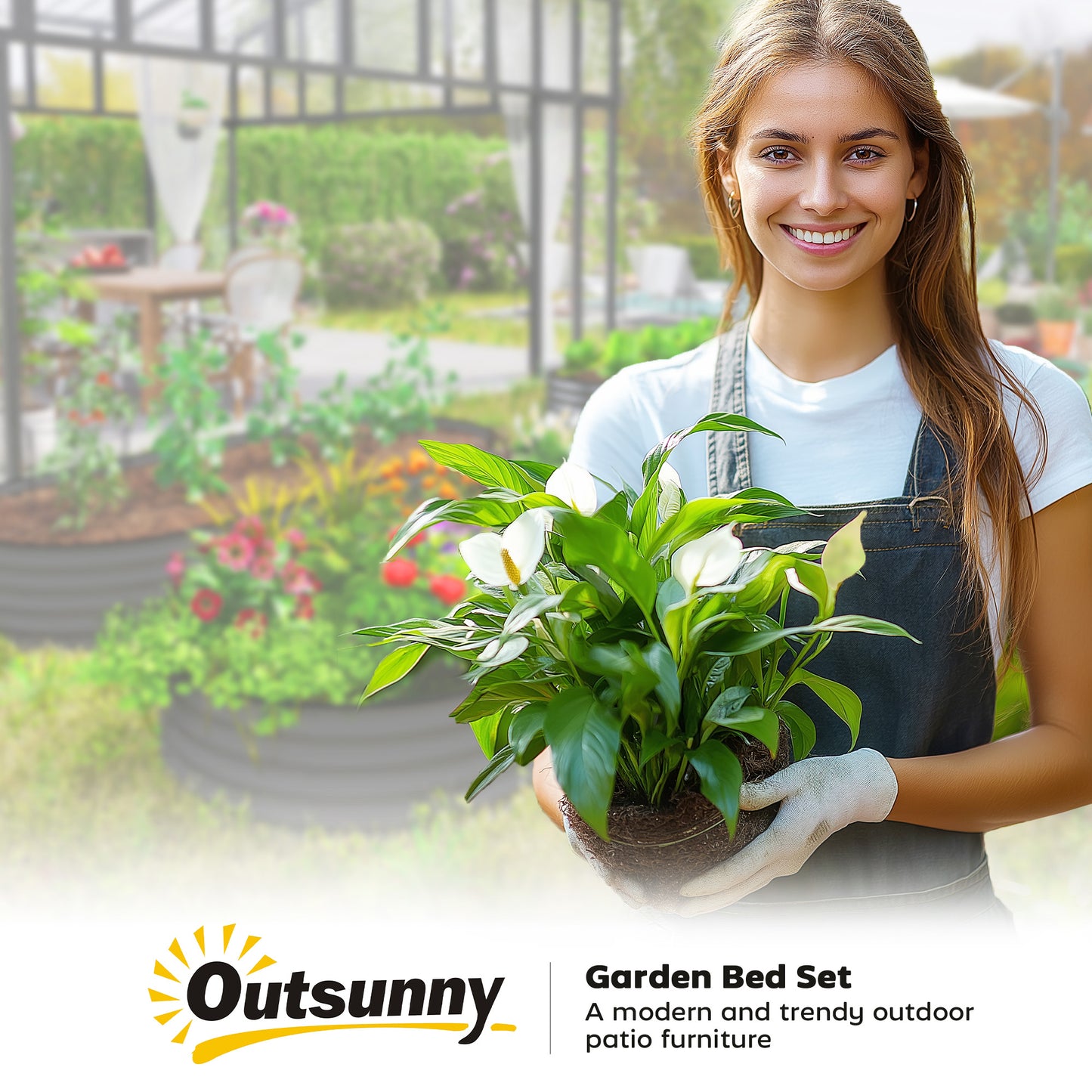 Set of Two 181 x 93cm Steel Planters