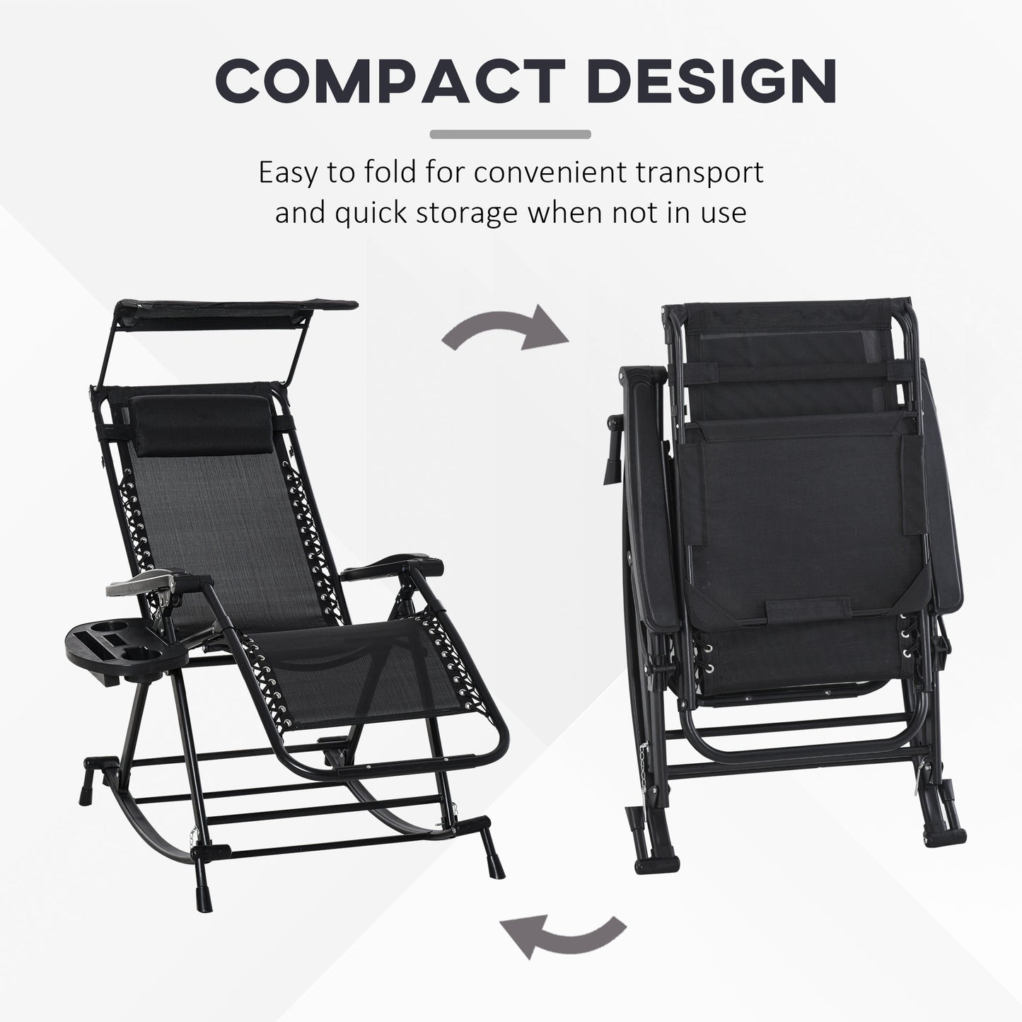 Garden Rocking Chair Folding Recliner Outdoor Adjustable Sun
