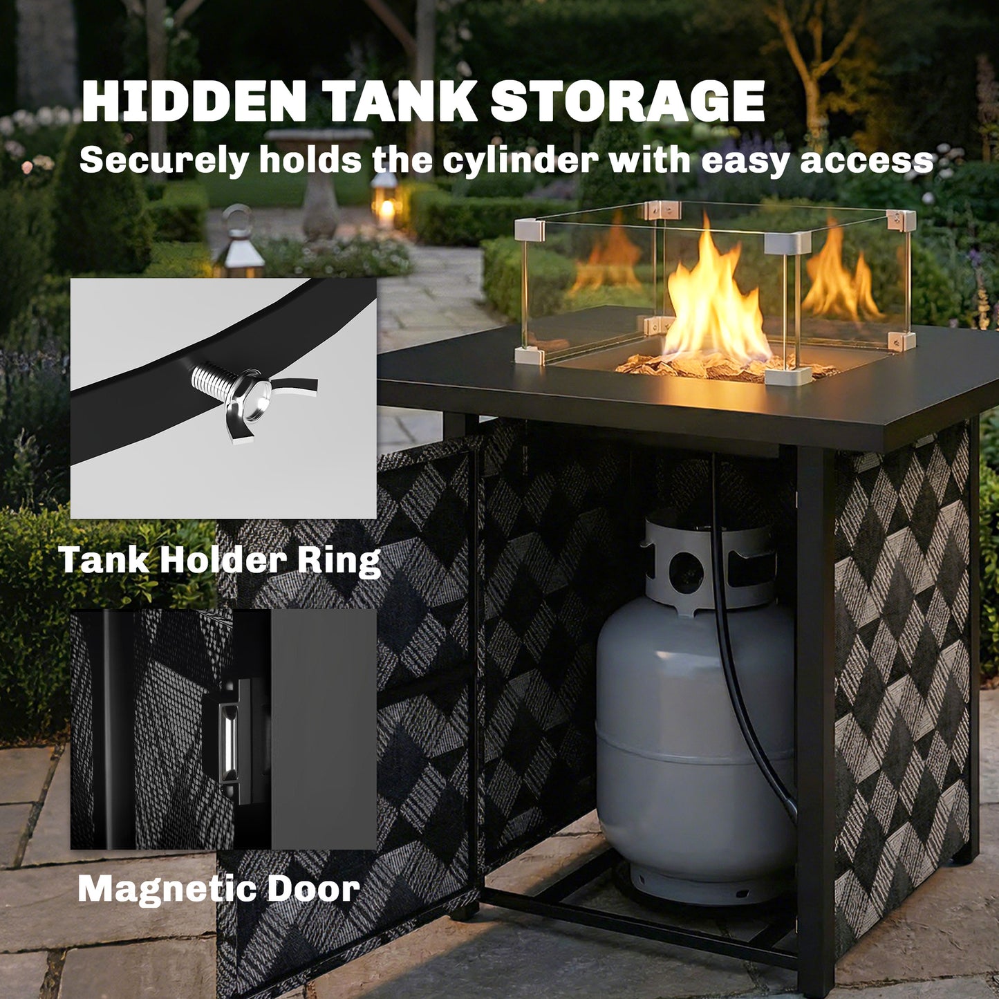 Square Propane Gas Fire Pit Table (2)