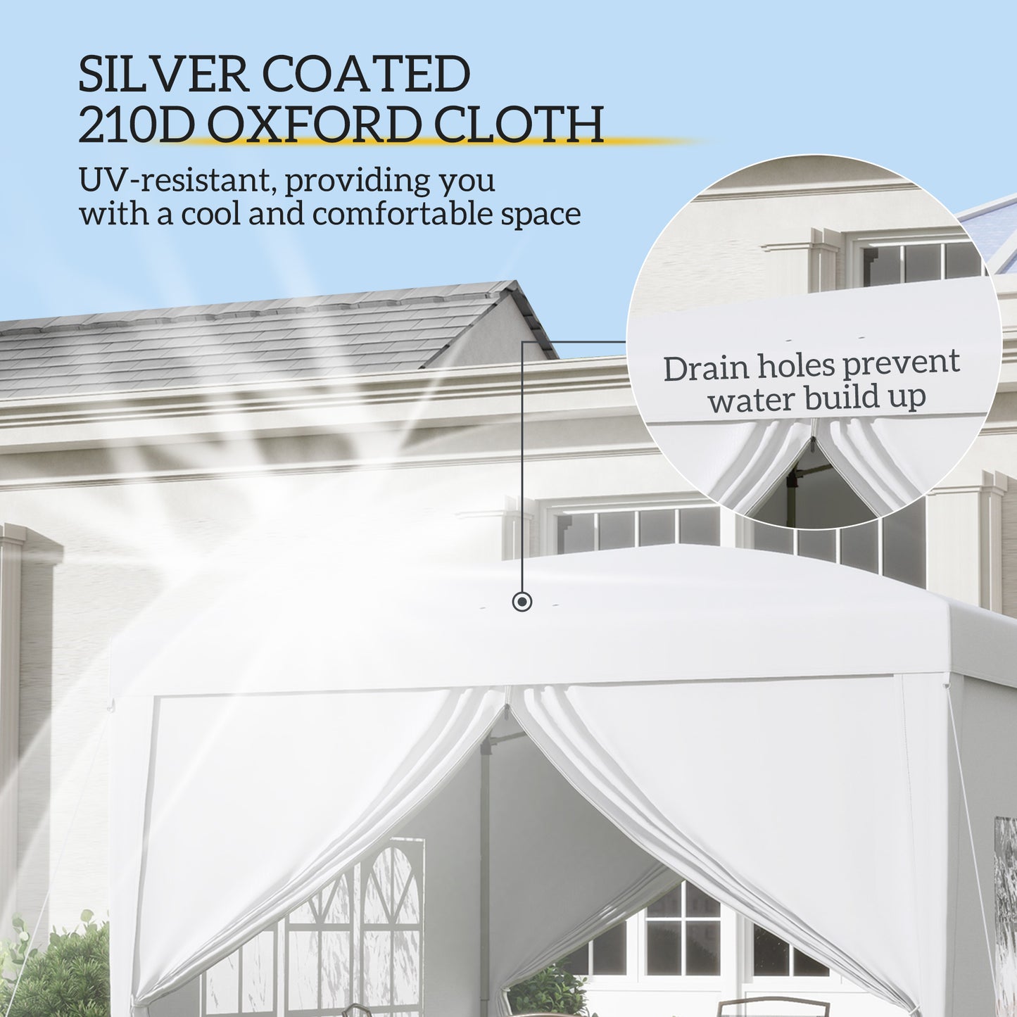 3 x 3m Pop Up Gazebo, Wedding Party Canopy Tent Marquee