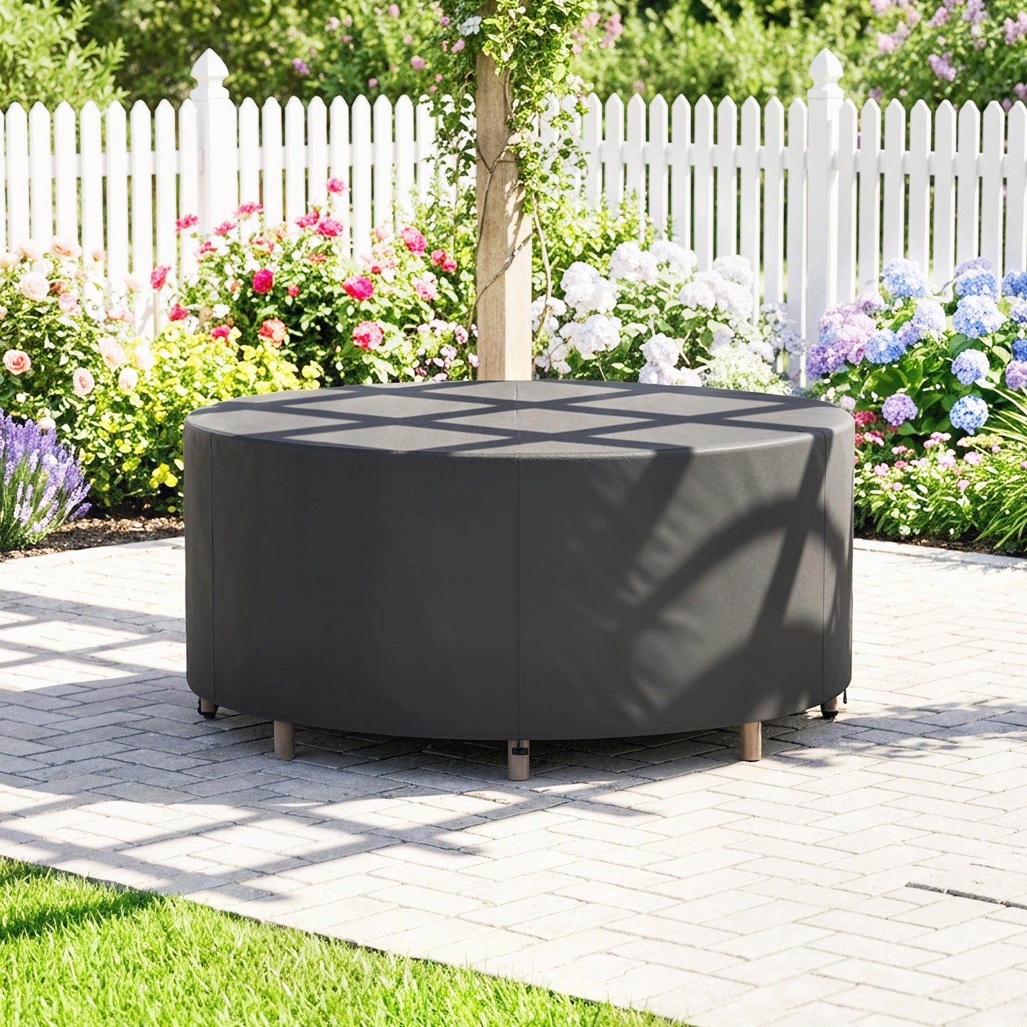 Round Garden Furniture Cover, Waterproof Garden Table Cover