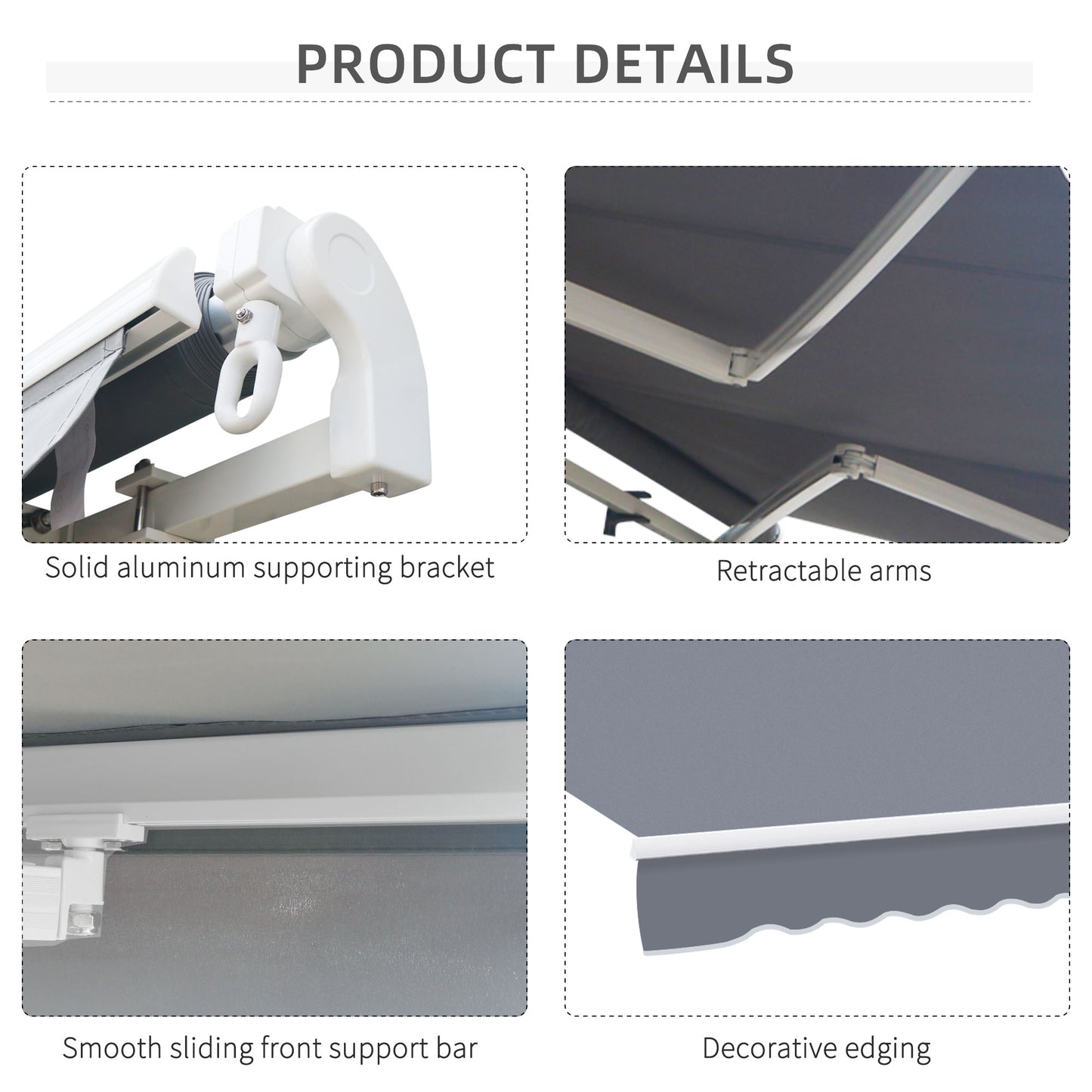 Manual Retractable Awning, size (4m x3m)