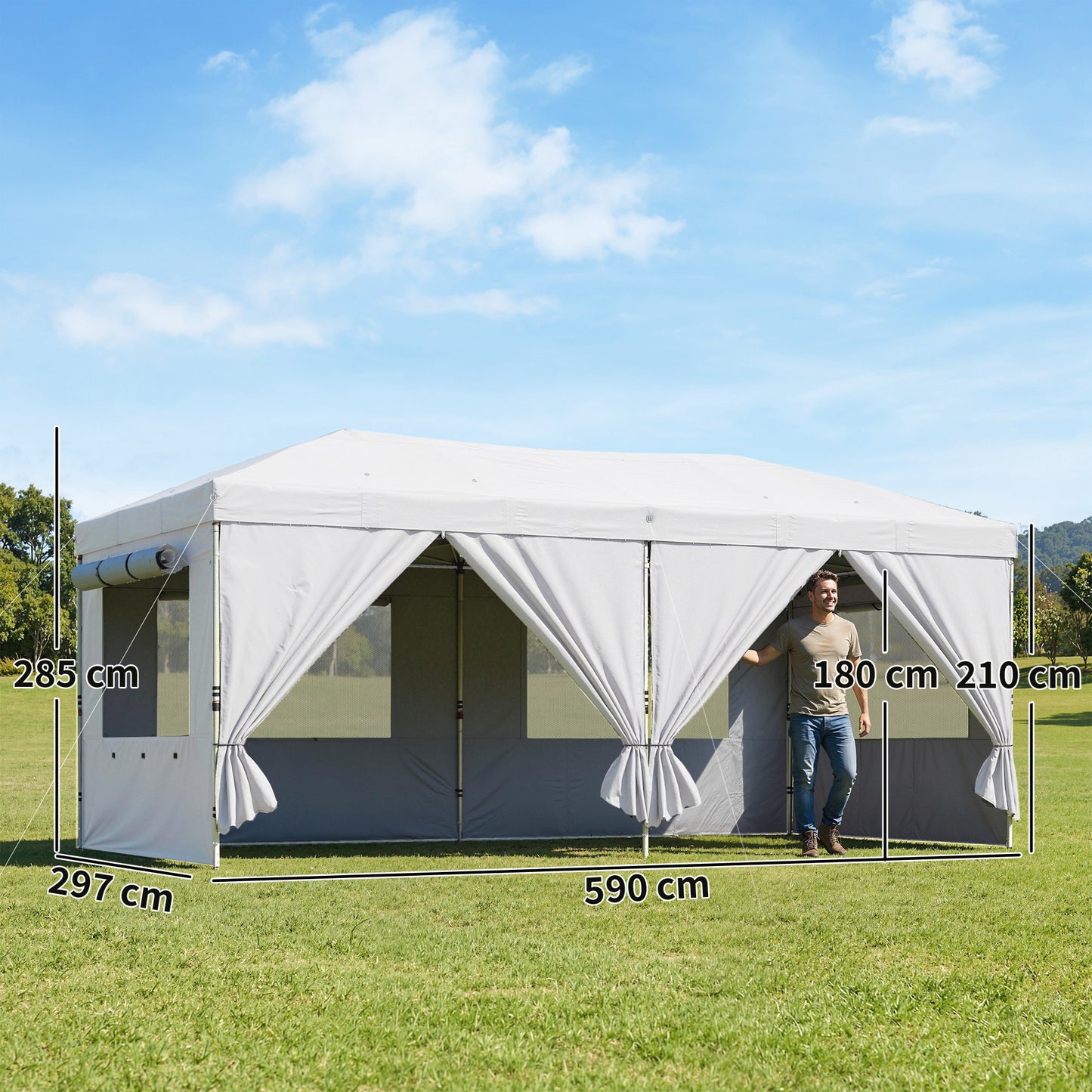3 x 6 m Pop Up Canopy with UV50+ Protection Garden Gazebo