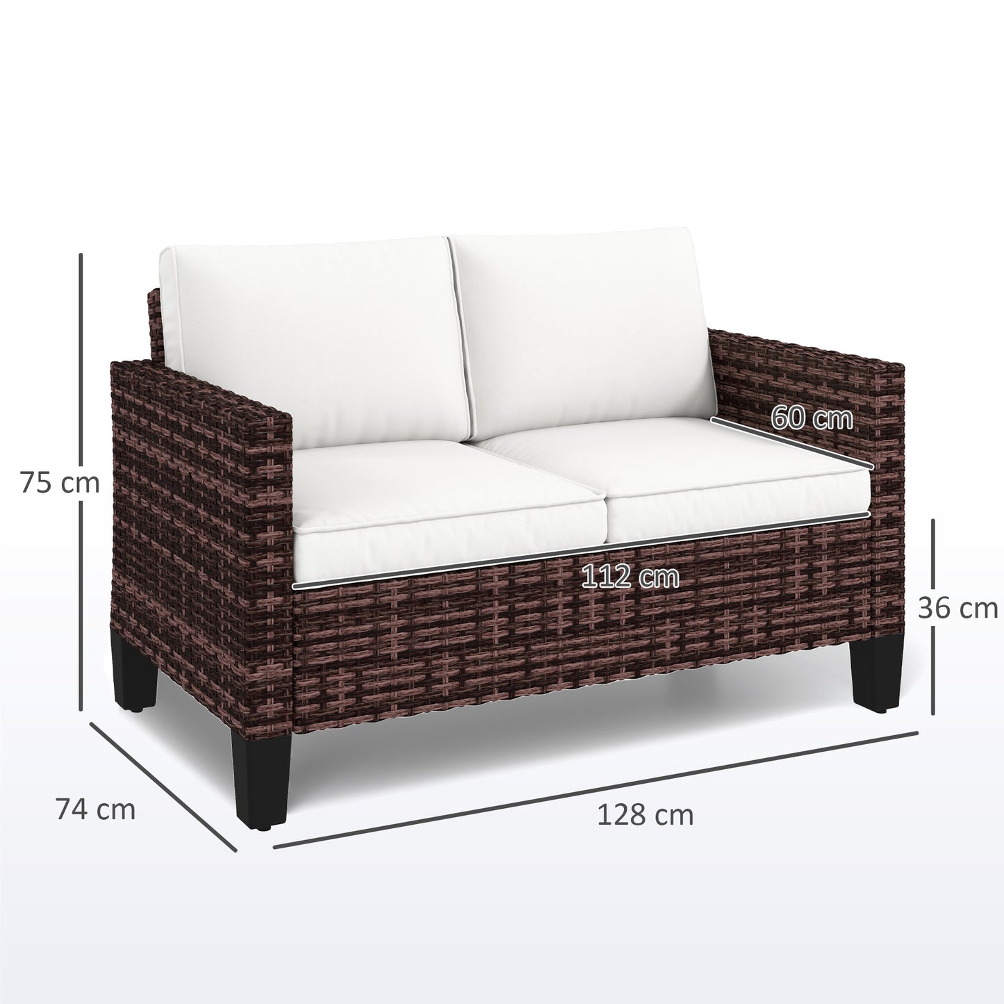 Two-Seater Rattan Outdoor Sofa