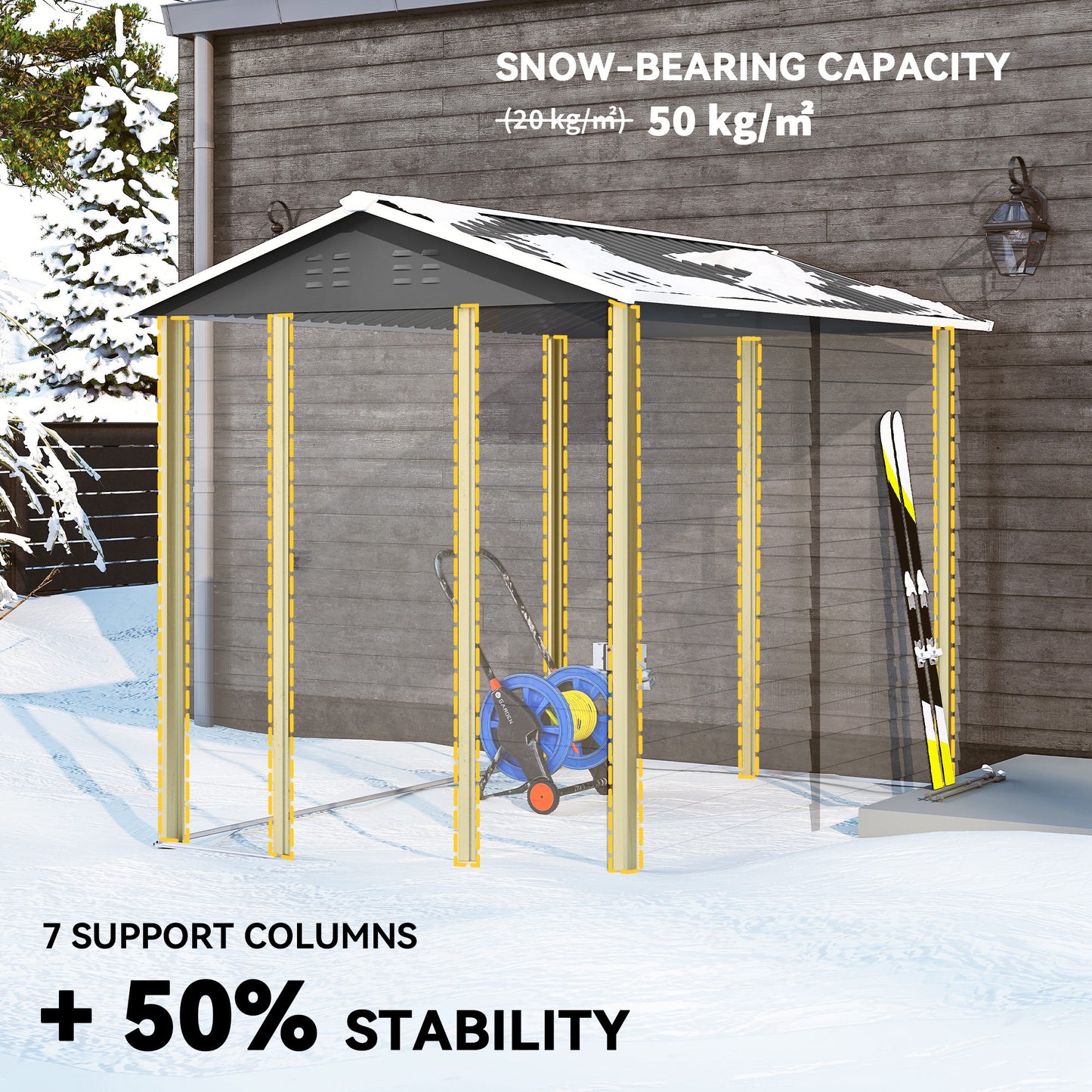 9x 6FT Metal Outdoor Garden Shed