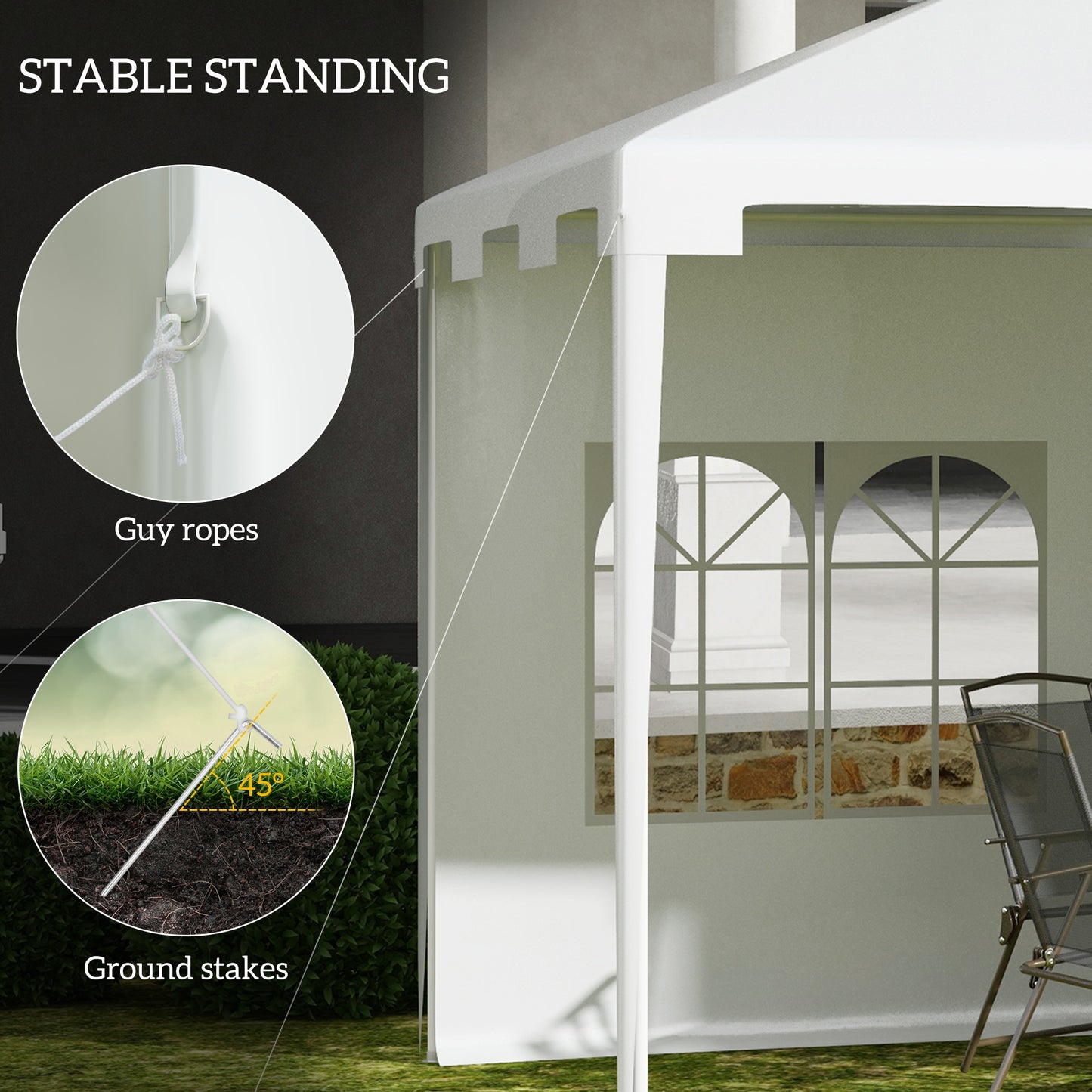 3 x 4 m Garden Gazebo Shelter Marquee Party Tent with 2 Sidewalls