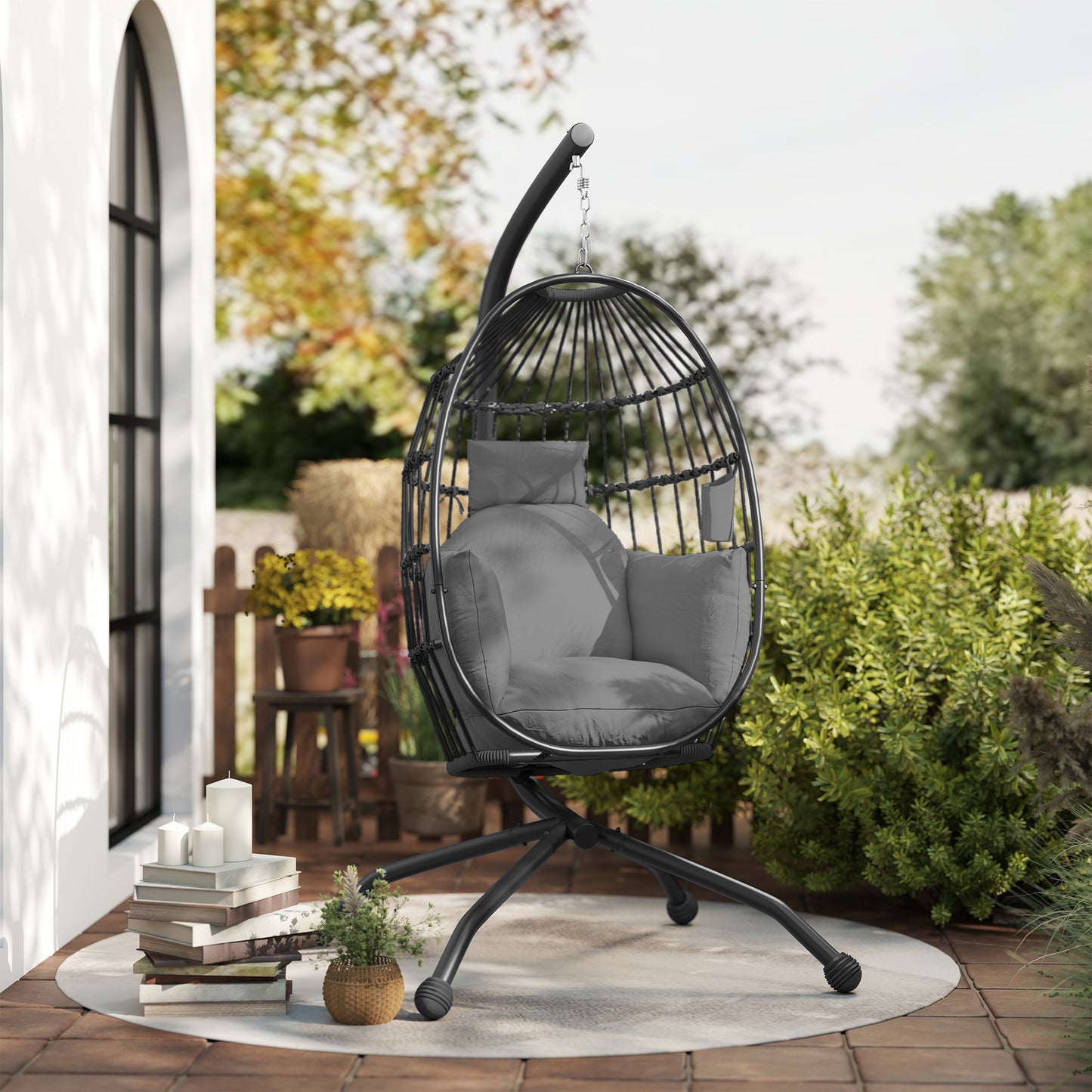 Hanging Egg Chair Outdoor Indoor Garden Swing Chair