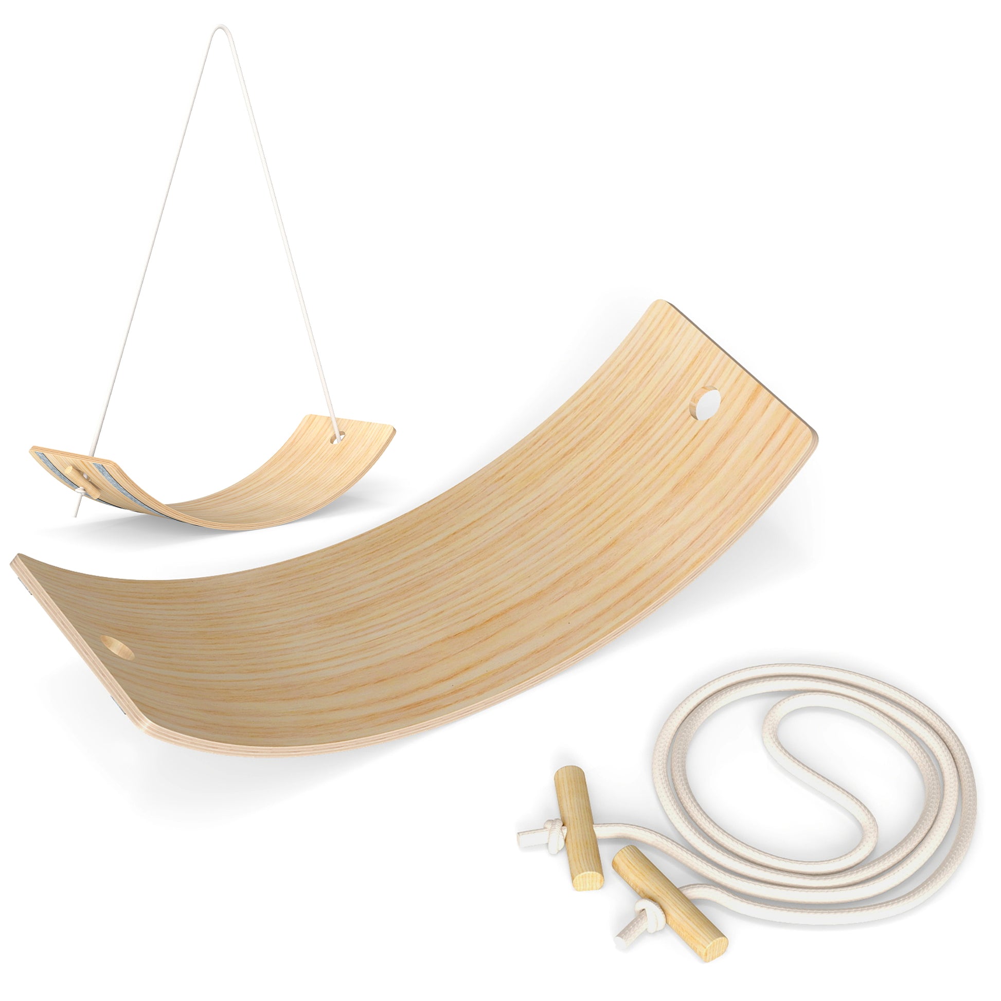 Kids Wooden Balance Board with Rope