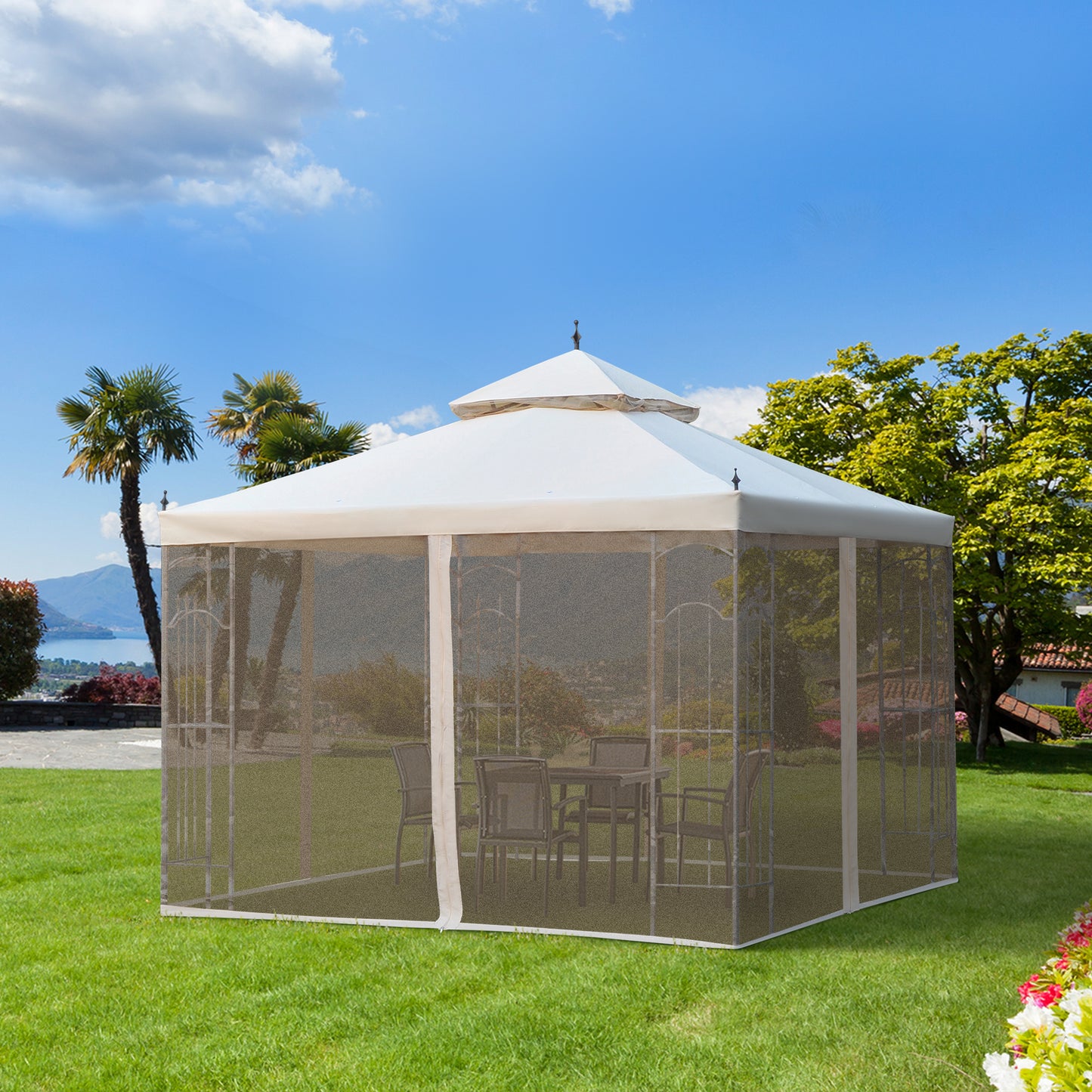 3(M)x3(M) Garden Gazebo Double Top Outdoor Canopy Patio Event Party