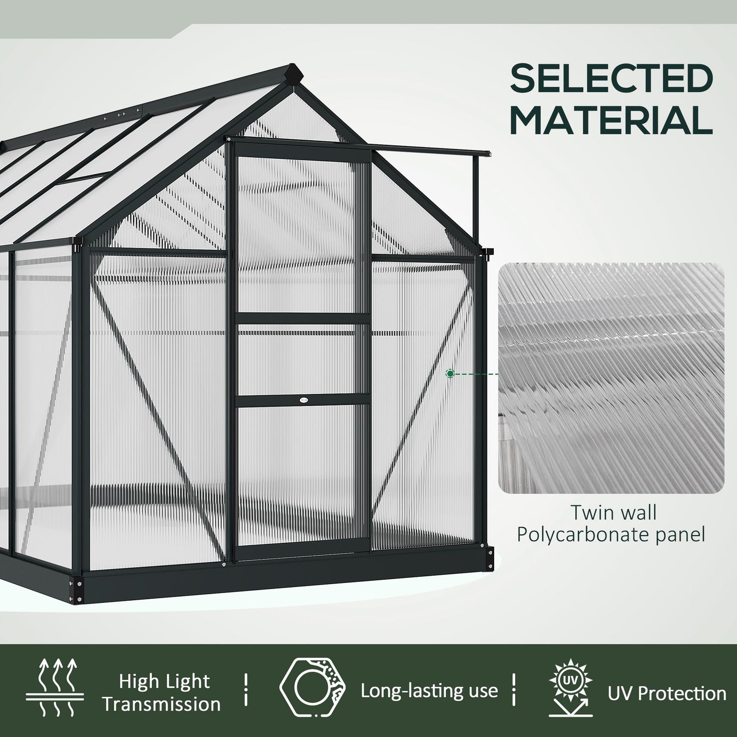 6 x 10ft Polycarbonate Greenhouse