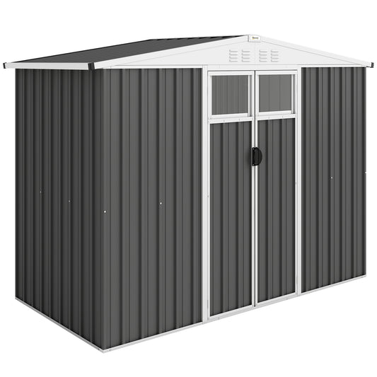 8 x 4 ft Metal Garden Shed, Garden Storage Shed with Window
