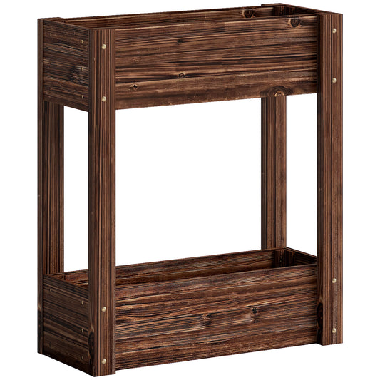2-Tier Wooden Raised Planter