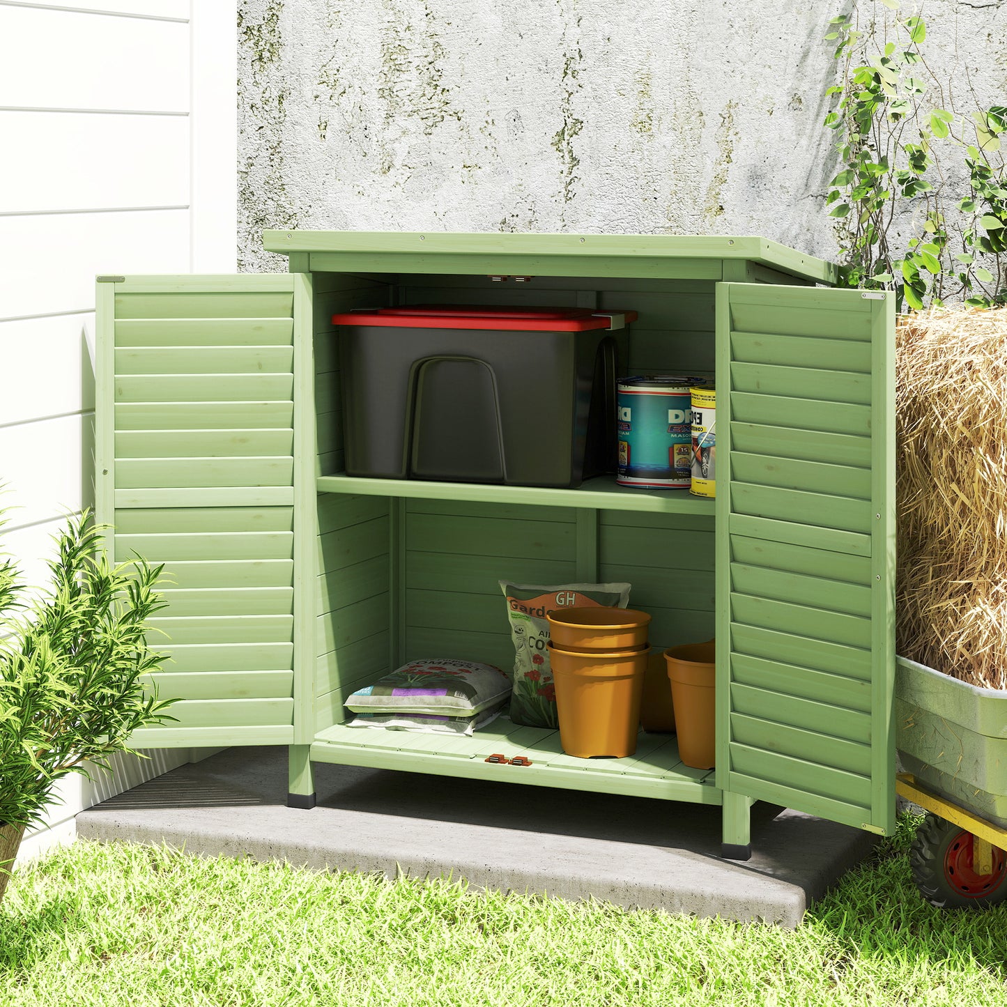 Garden Shed Wooden Garden Storage Shed 2 Door Unit Solid Fir Wood