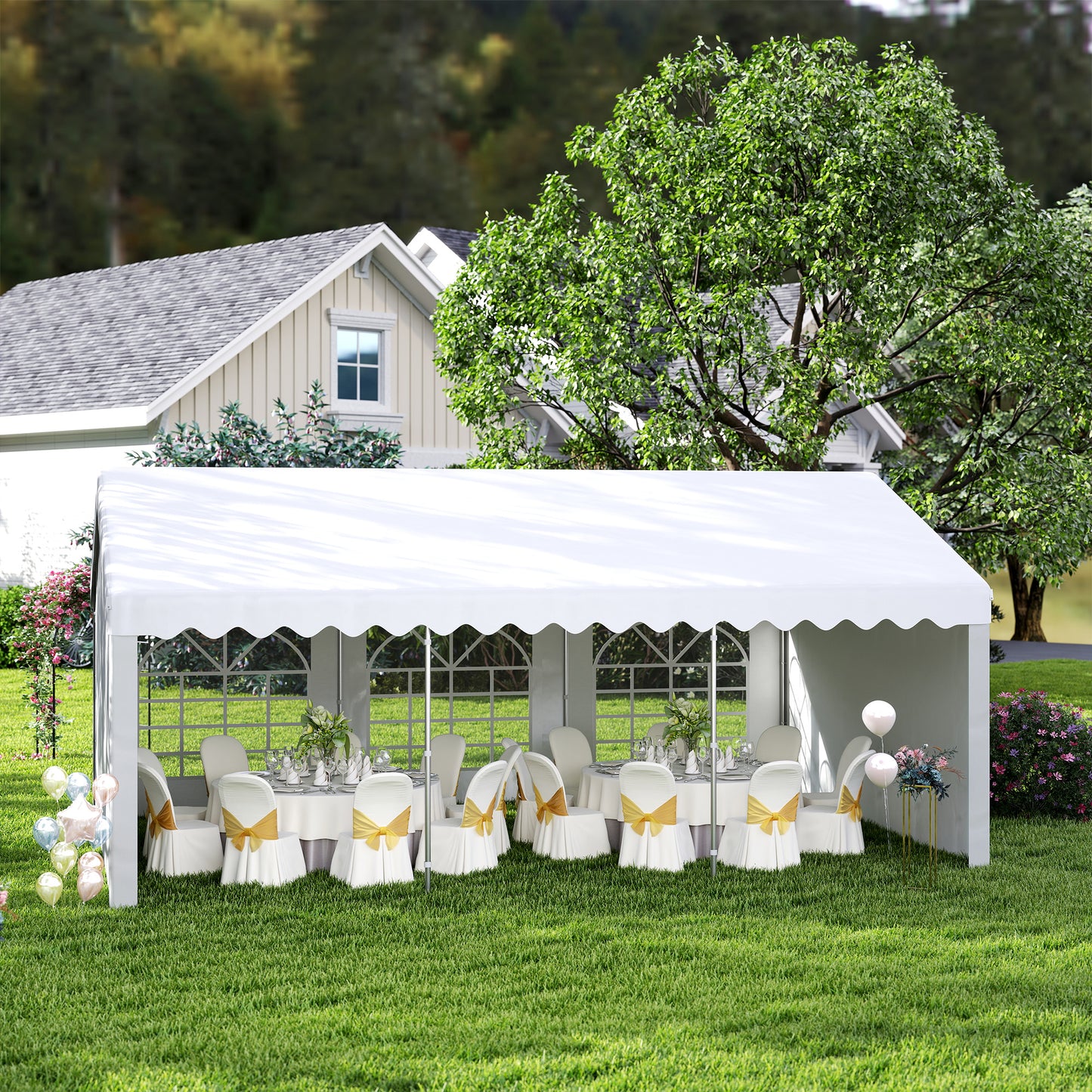 6m x 4m Heavy Duty Garden Gazebo for Parties, Wedding and Events