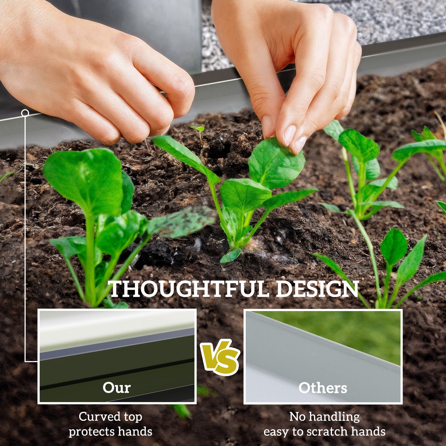 Raised Beds for Garden, Galvanized Outdoor Planters