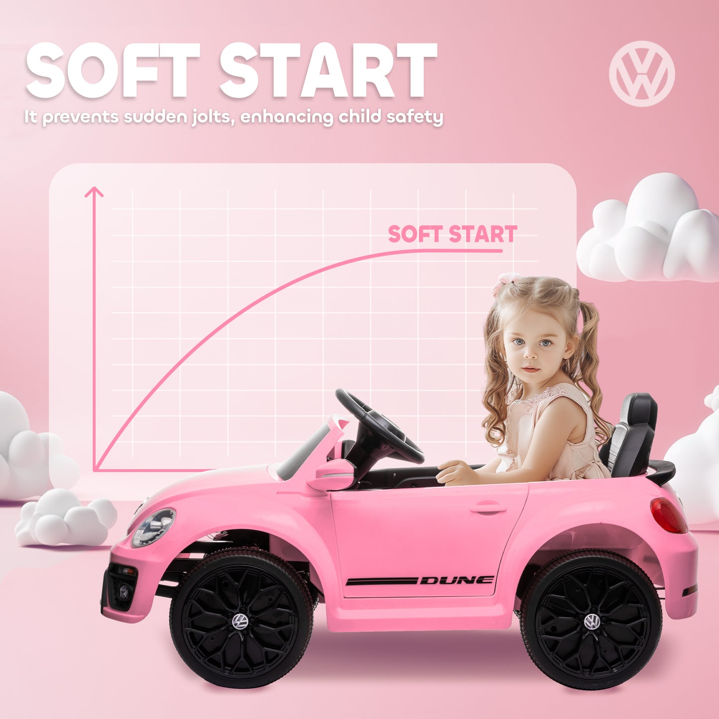 Volkswagen Beetle Licensed 12V Ride on Car w/ Remote Control
