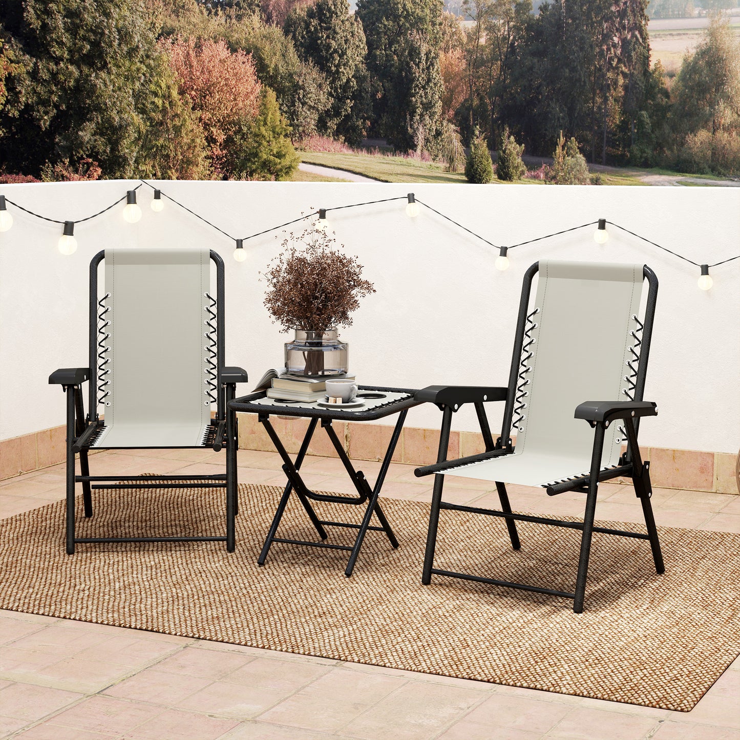 Three-Piece Garden Table and Chair Set