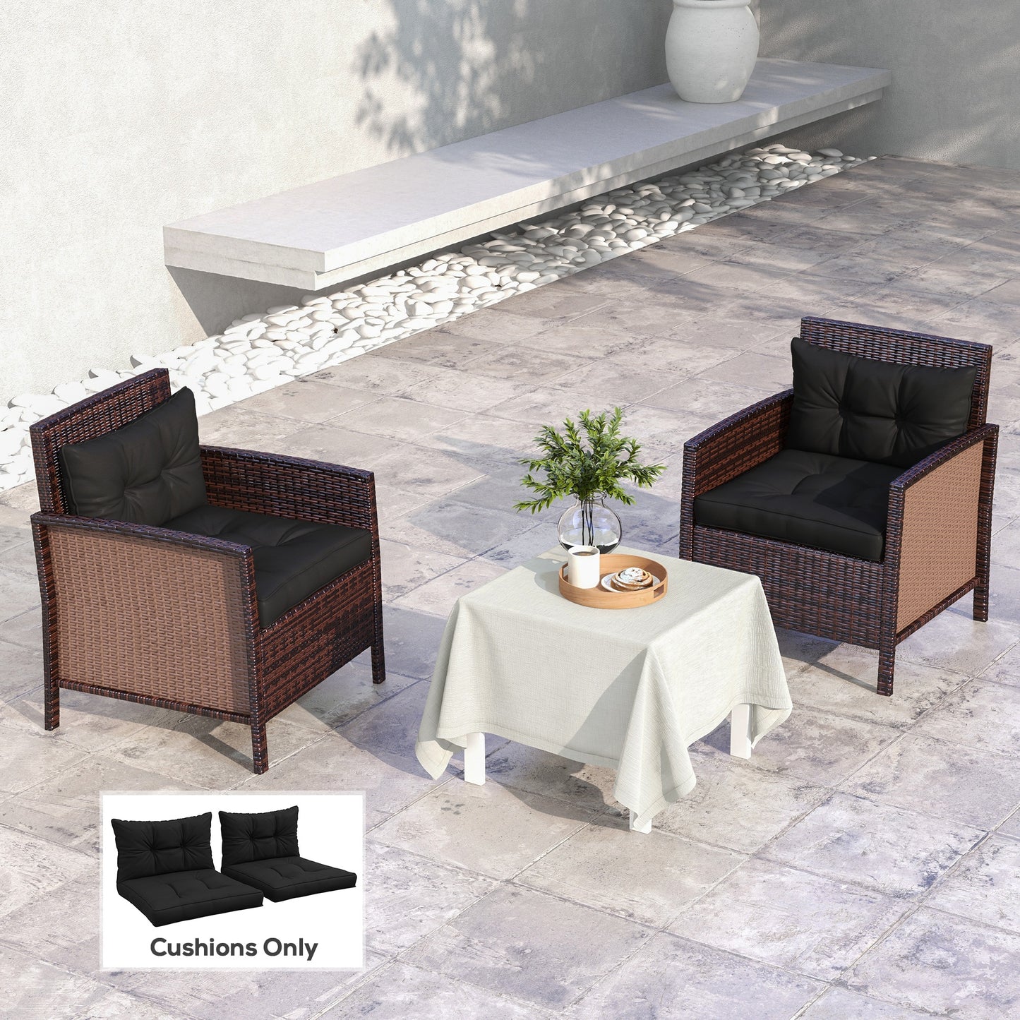 4-Piece Seat Cushions Back Pillows Replacement