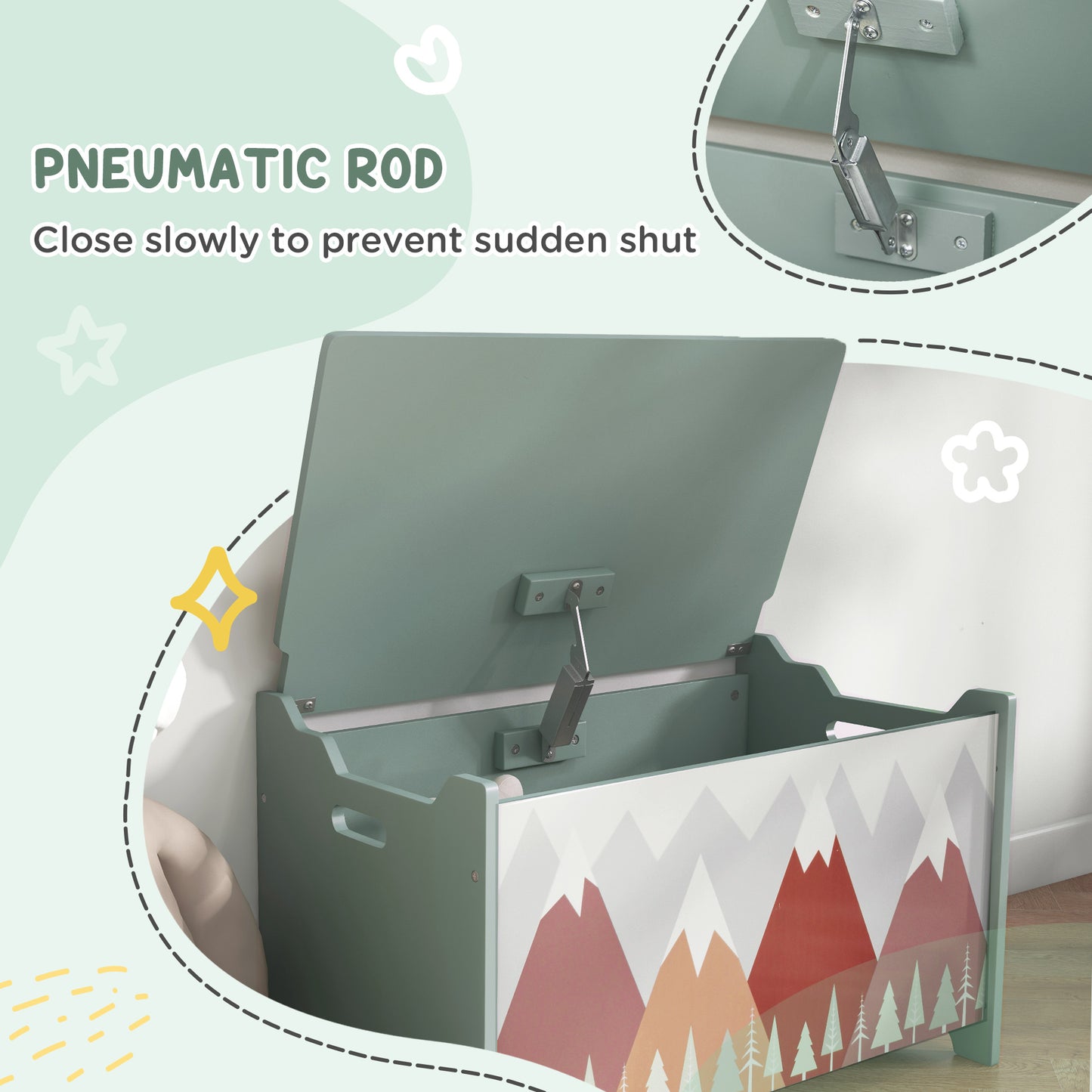 Kids Bedroom Furniture Set Includes Bed Frame, Kids Toy Chest