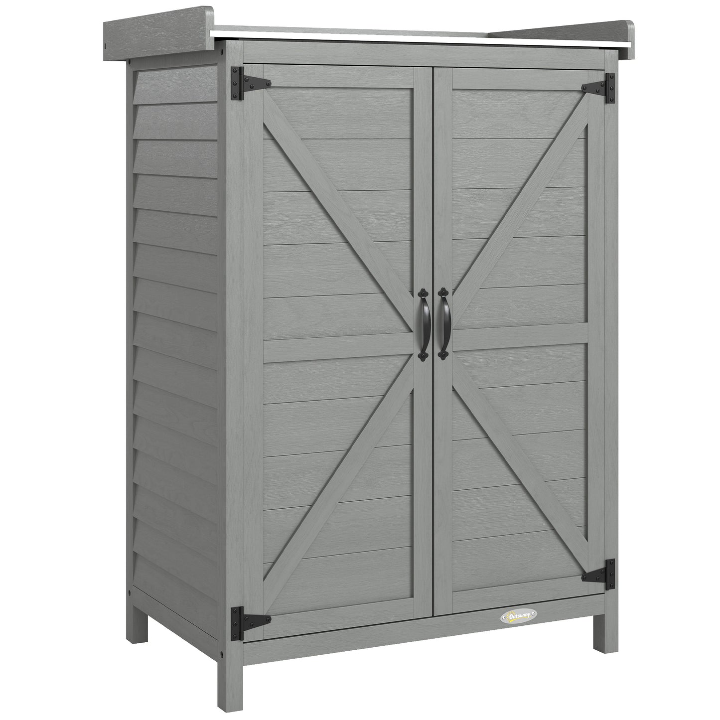 Wooden Garden Shed, Garden Tool Storage Shed with Shelf