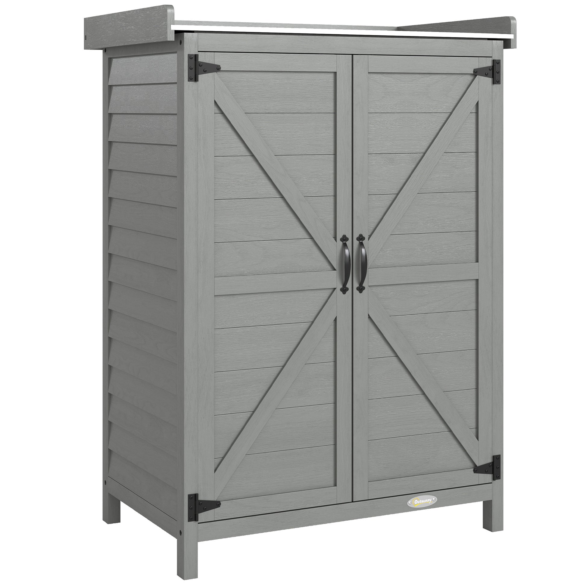 Wooden Garden Shed, Garden Tool Storage Shed with Shelf