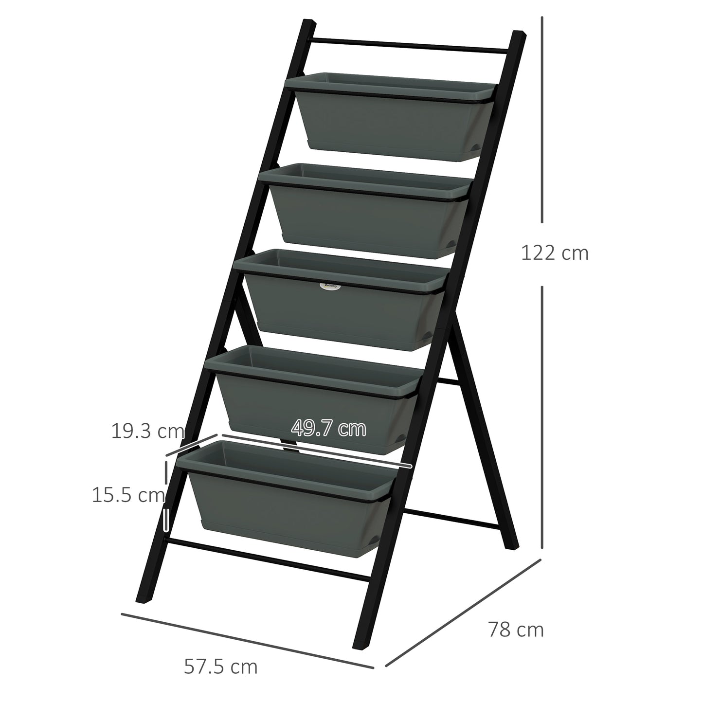 5-Tier Vertical Raised Garden Planter with 5 Container Boxes