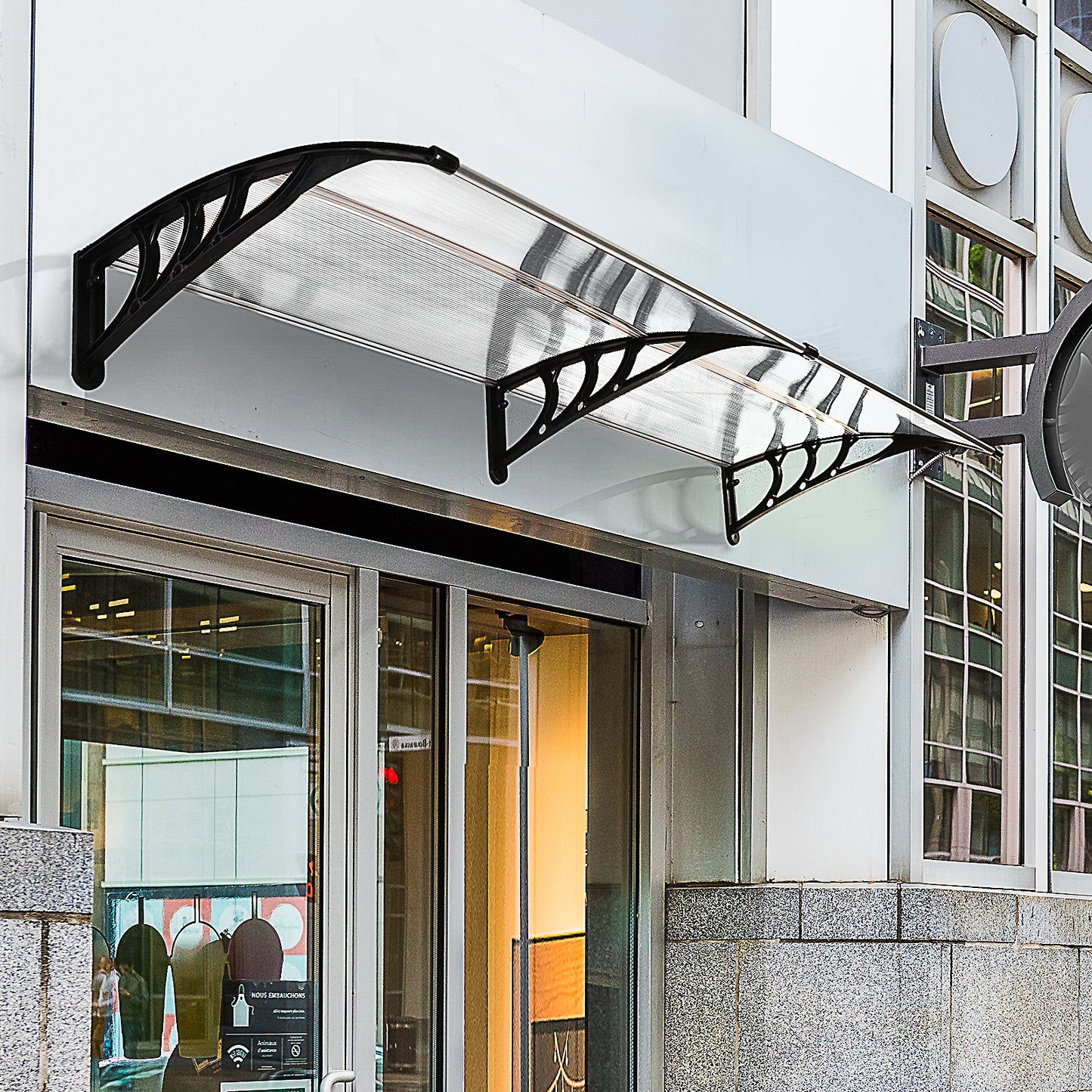Front Door Canopy Outdoor Awning Aluminium Rigid Plastic (3)