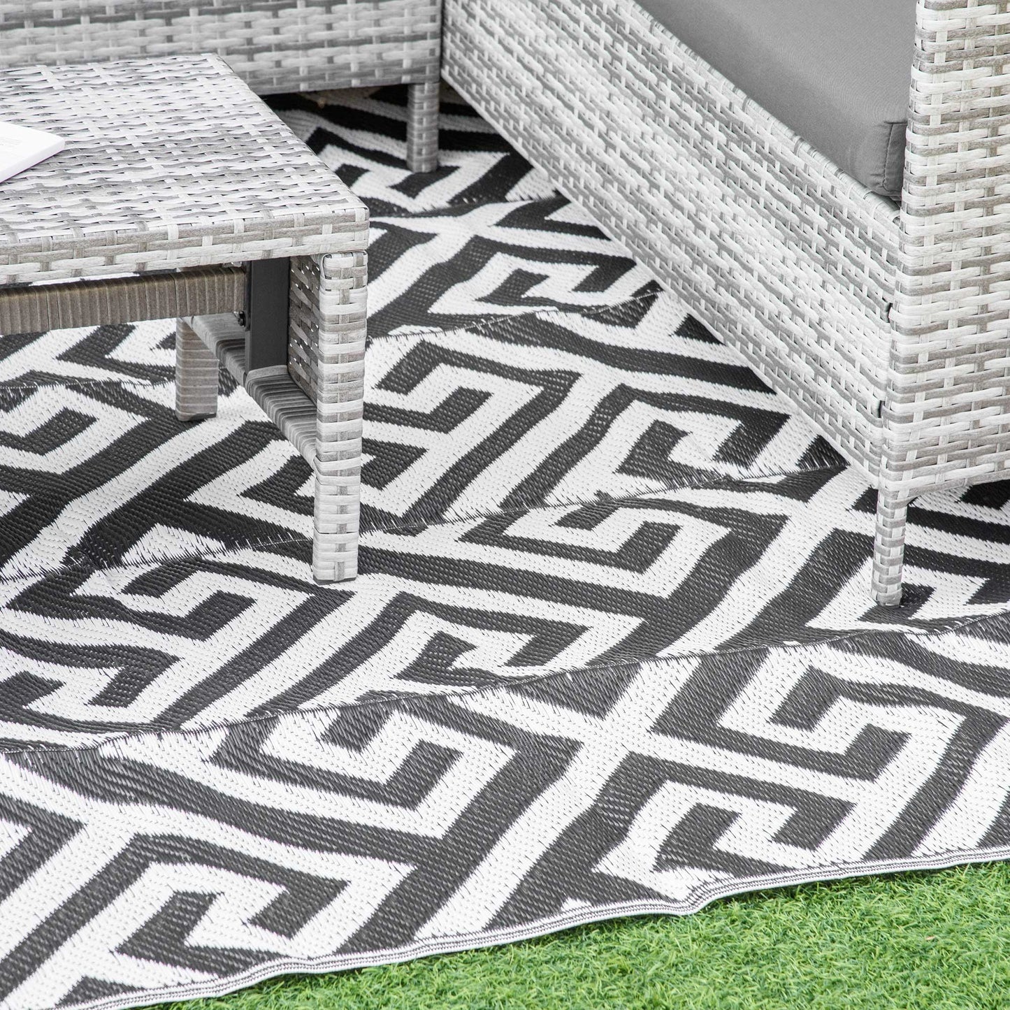 182 x 274 cm(6x9ft) Outdoor Rug Reversible Mat Plastic Straw Rug