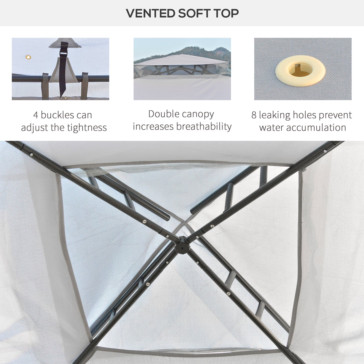 3 x 3 m Metal Gazebo, Garden Pavillion