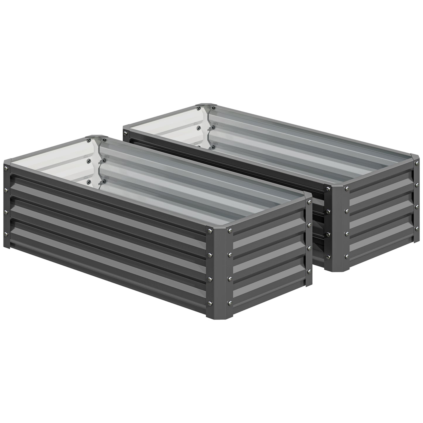 Set of Two 110 x 50cm Steel Planter Boxes