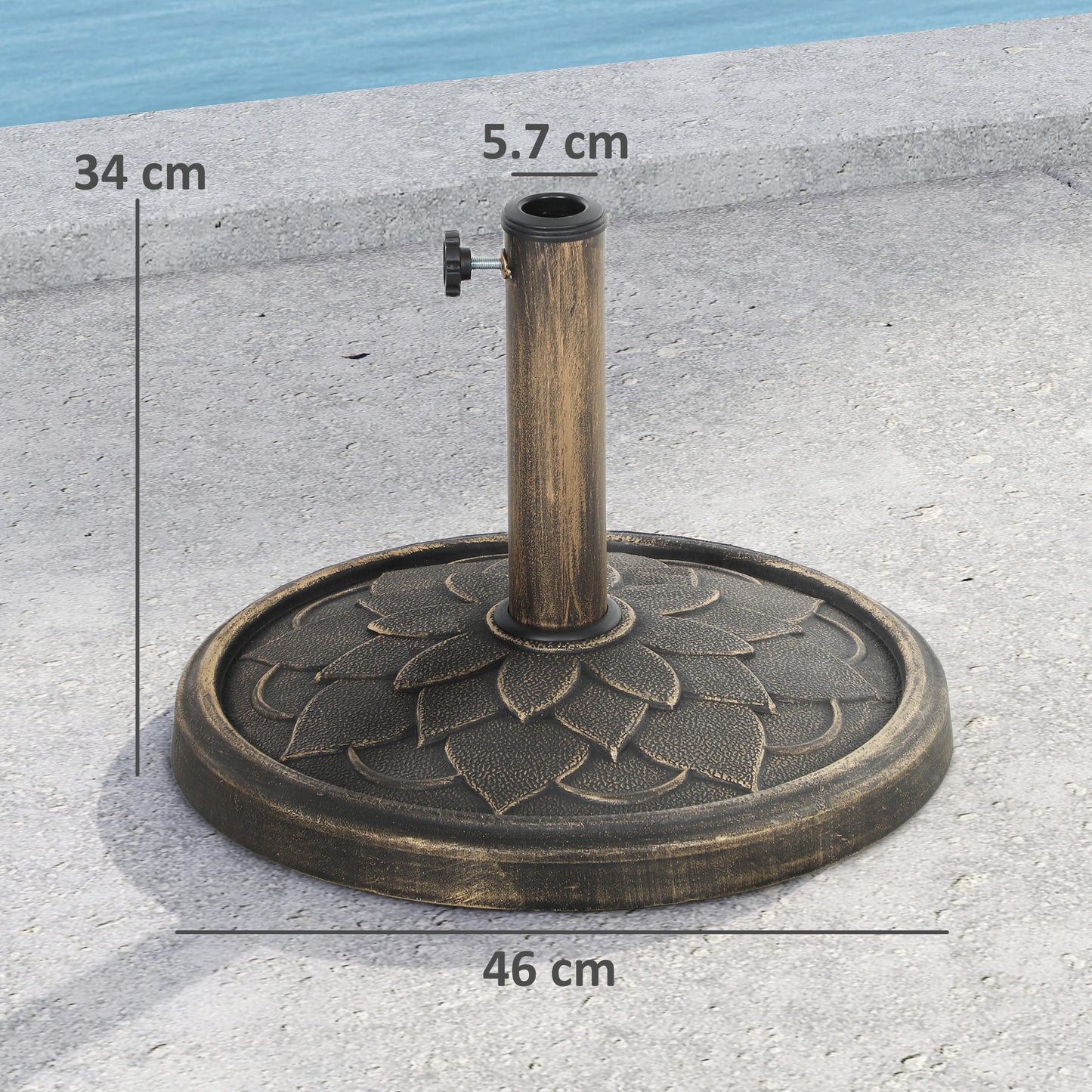 12kg Resin Garden Parasol Base, Round Umbrella Base