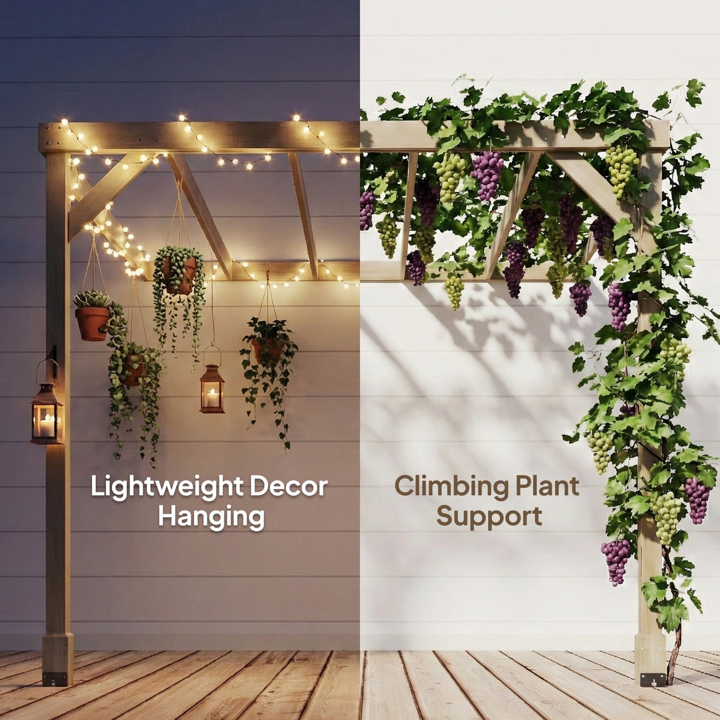 Lean-To Wooden Pergola Kit (1)