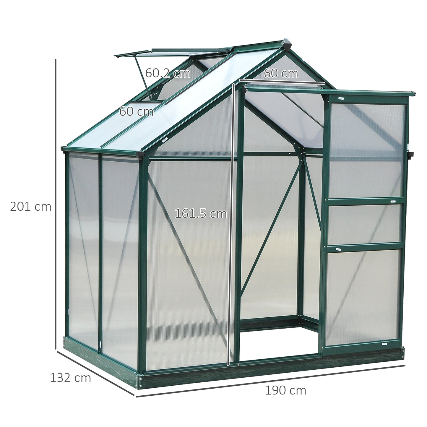 6 x 4ft Polycarbonate Greenhouse