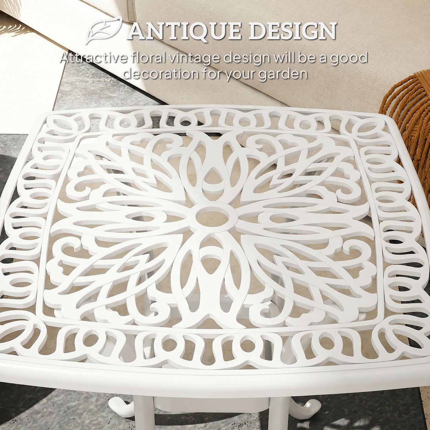 Outdoor Garden Table with 38mm Dia. Umbrella Hole