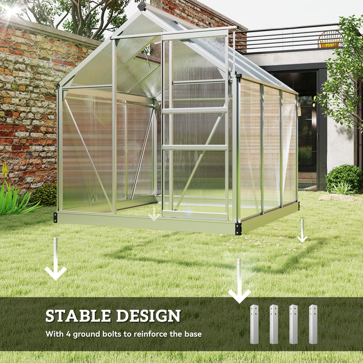 6 x 6ft Polycarbonate Greenhouse (2)