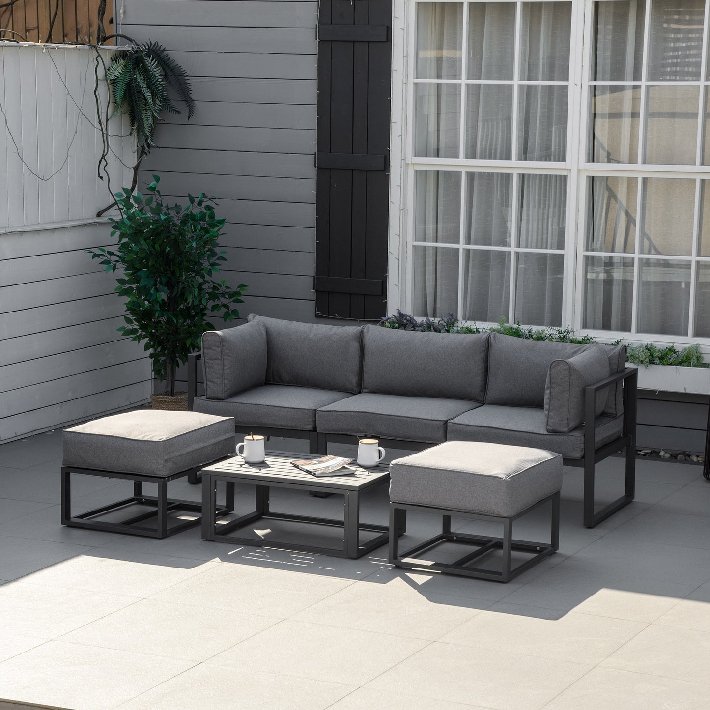 6 Piece Outdoor Couch, Sectional Sofa Set