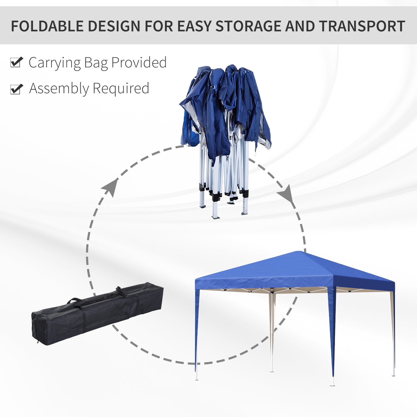3 x 3M Garden Pop Up Gazebo Height Adjustable Marquee Party Tent
