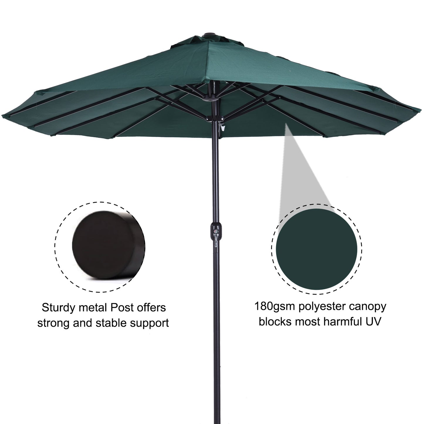 4.6m Double Garden Parasol