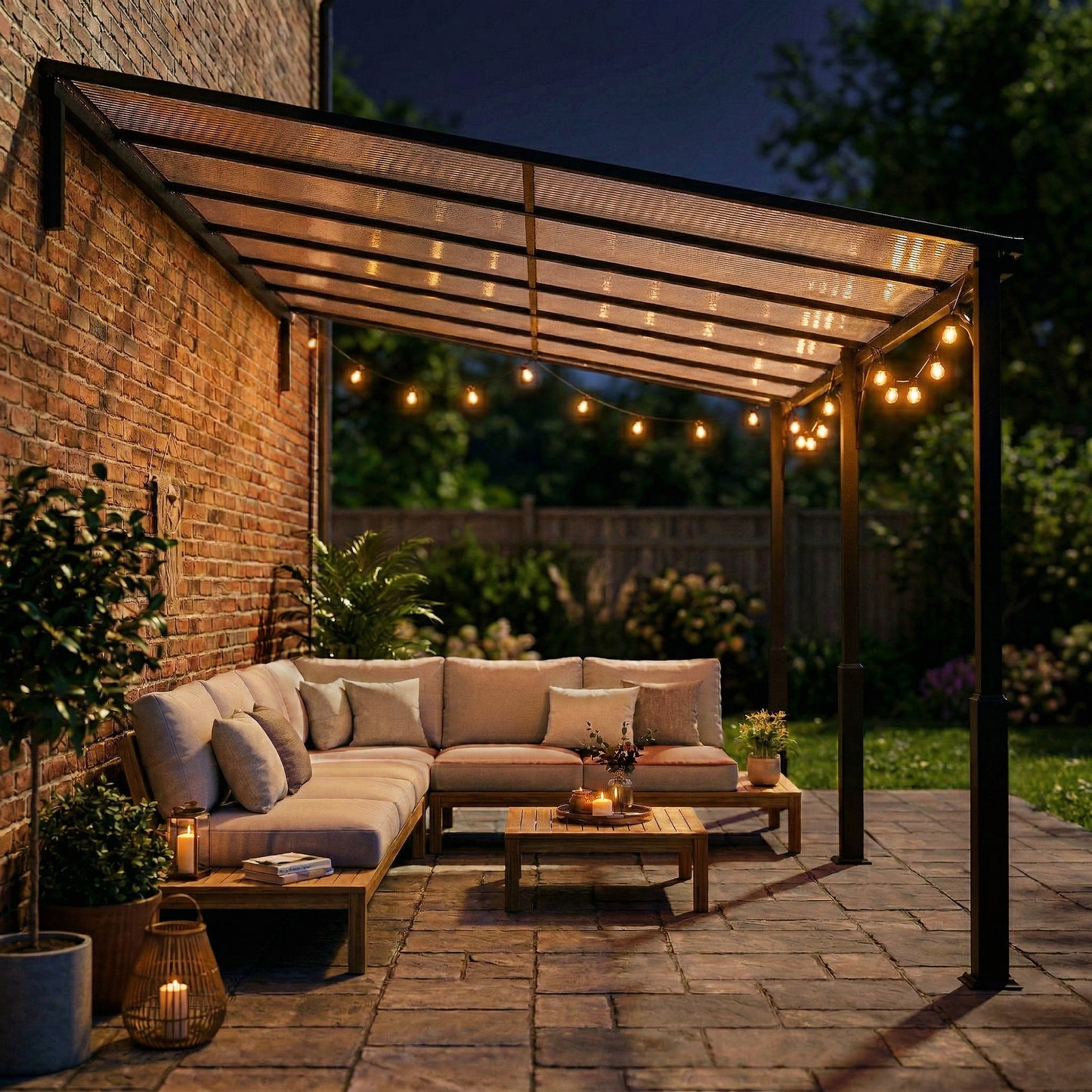 4 x 3 m Metal Lean-to Pergola