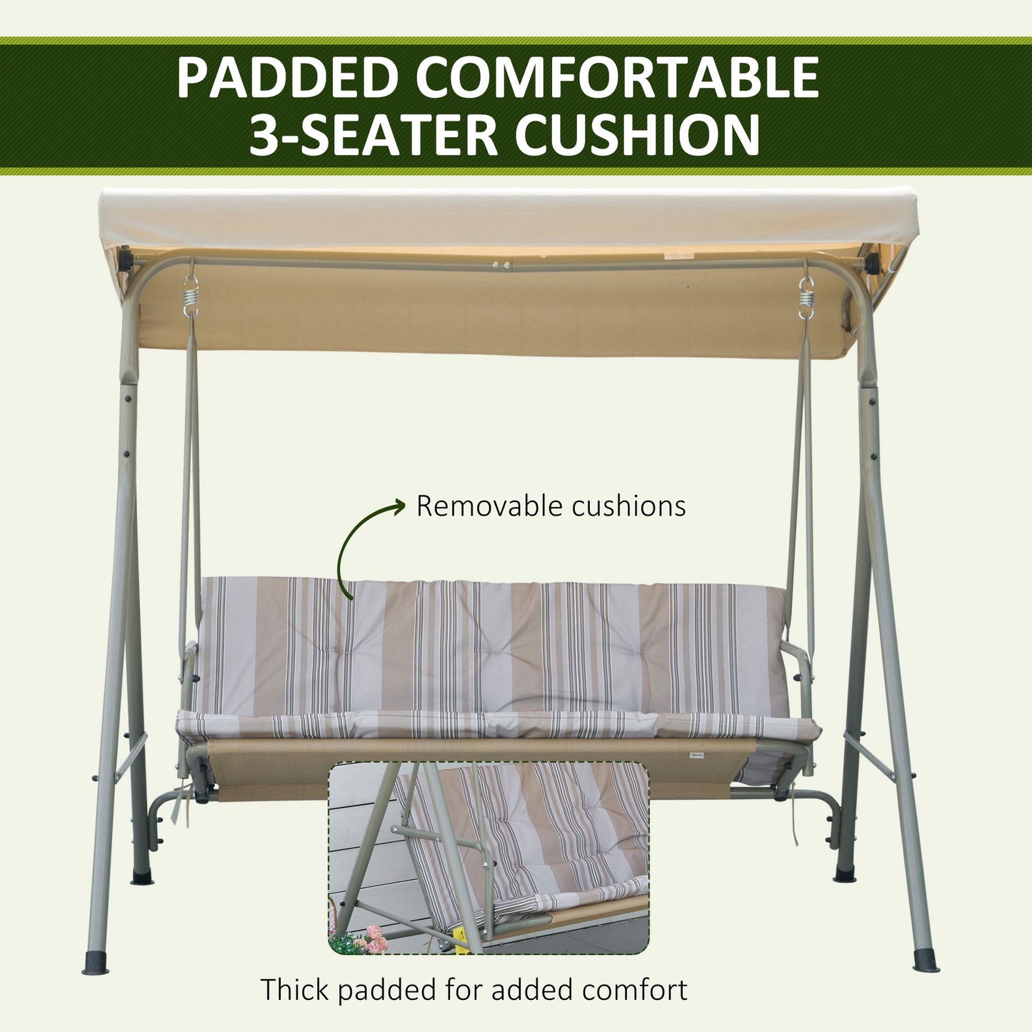 Three-Seater Garden Swing Seat