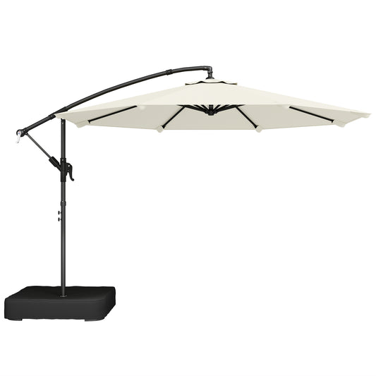 3 m Garden Cantilever Parasol with Cross Base, Sandbag